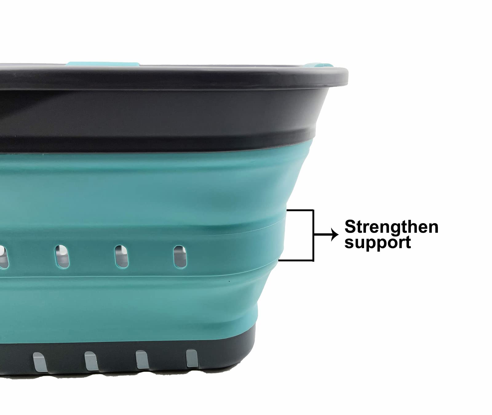 SAMMART 42L (11 Gallon) Set of 2 Collapsible Plastic Laundry Baskets - Foldable Pop-Up Storage Organizer with Handles - Space Saving Clothes Hamper for Home, Dorm, RV & Travel (Alloy Grey + Crystal Blue)
