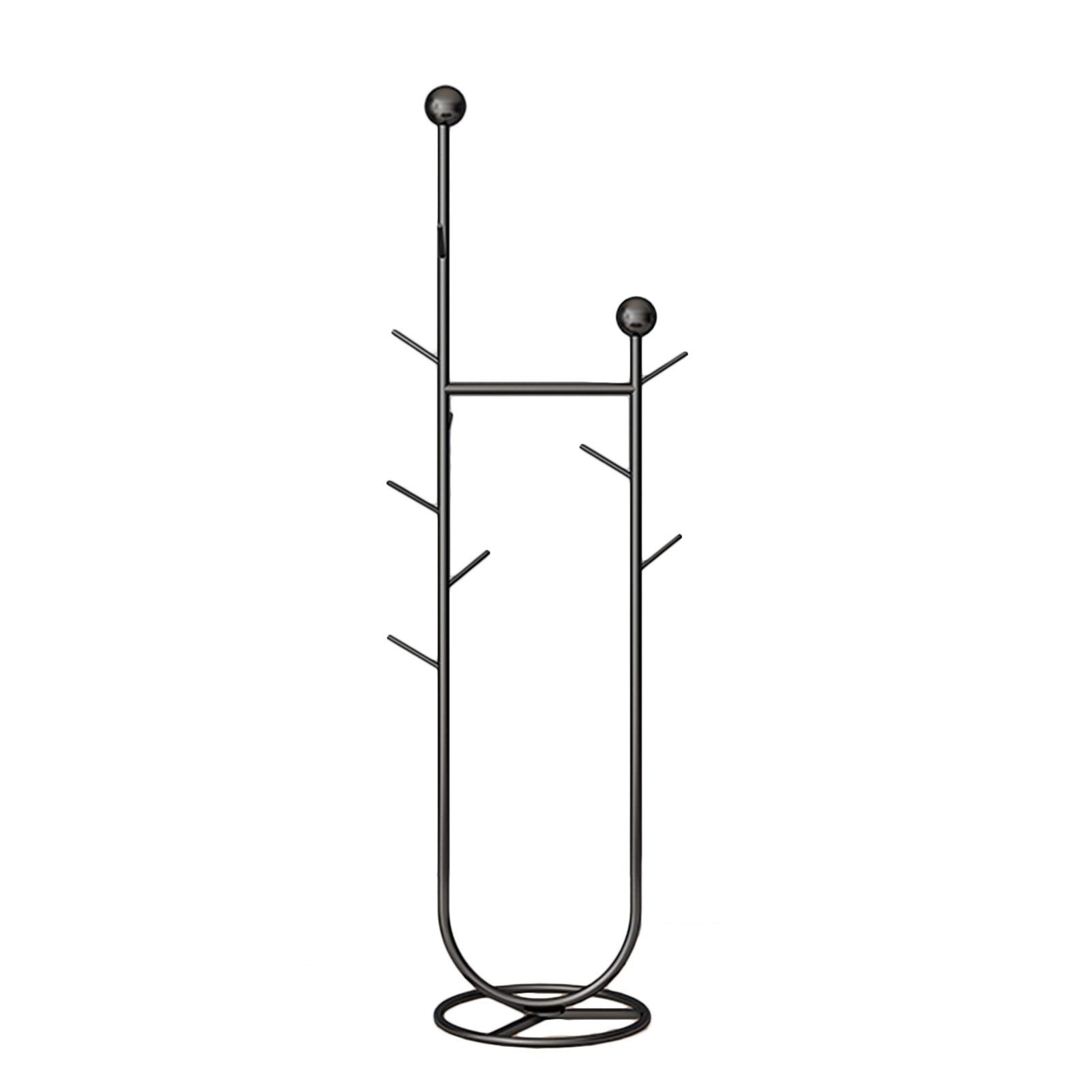 Vintage Metal Tree Coat Rack Stand - Heavy Duty Clothes Hanger for Bedroom, Hallway & Entryway - Modern Freestanding Assembly Furniture in 2 Colors - Perfect for Organizing Coats, Hats & Bags in Small Spaces