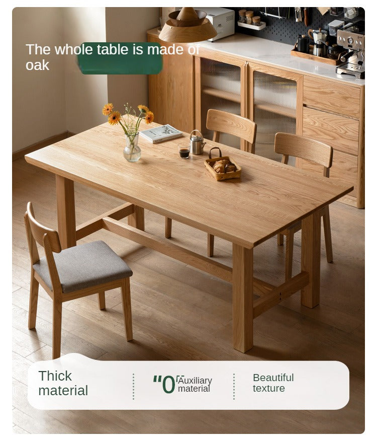 Rustic Style Dining Table - Solid Oak, Ash, Cherry Wood - Perfect for Farmhouse, Cottage & Country Home Dining Rooms