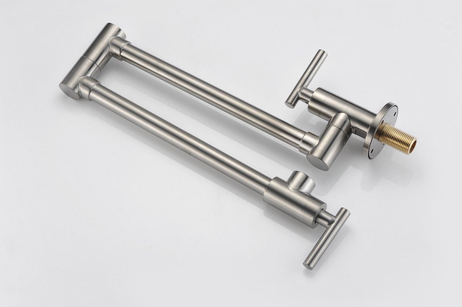 SUMERAIN Wall Mount Pot Filler Faucet - Brushed Nickel Finish with Dual Swing Joints - Perfect for Kitchen Sink, Stove & Cooking Area