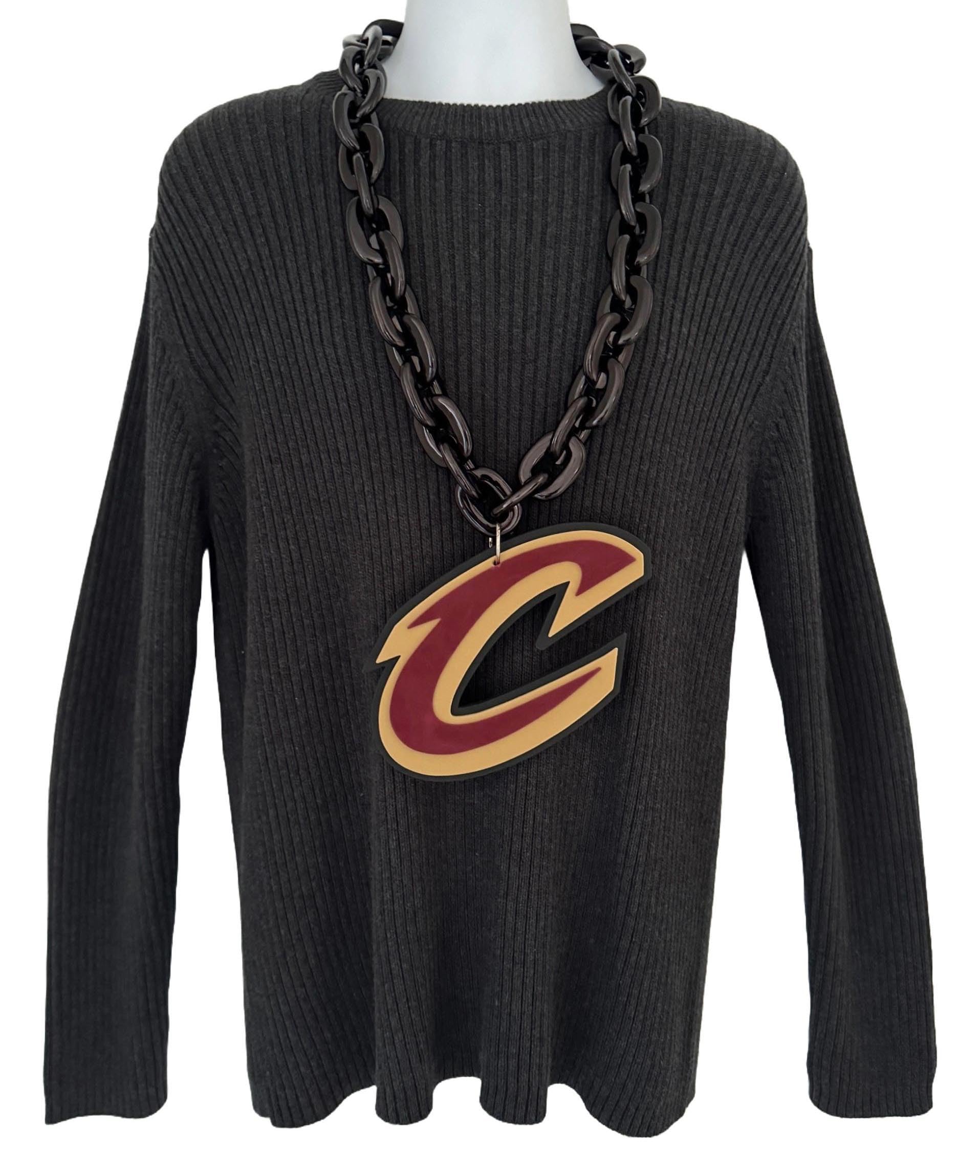 Aminco Cleveland Cavaliers NBA Basketball Fan Chain Necklace - Black - Perfect for Game Day, Sports Events & Cavs Fan Gifts
