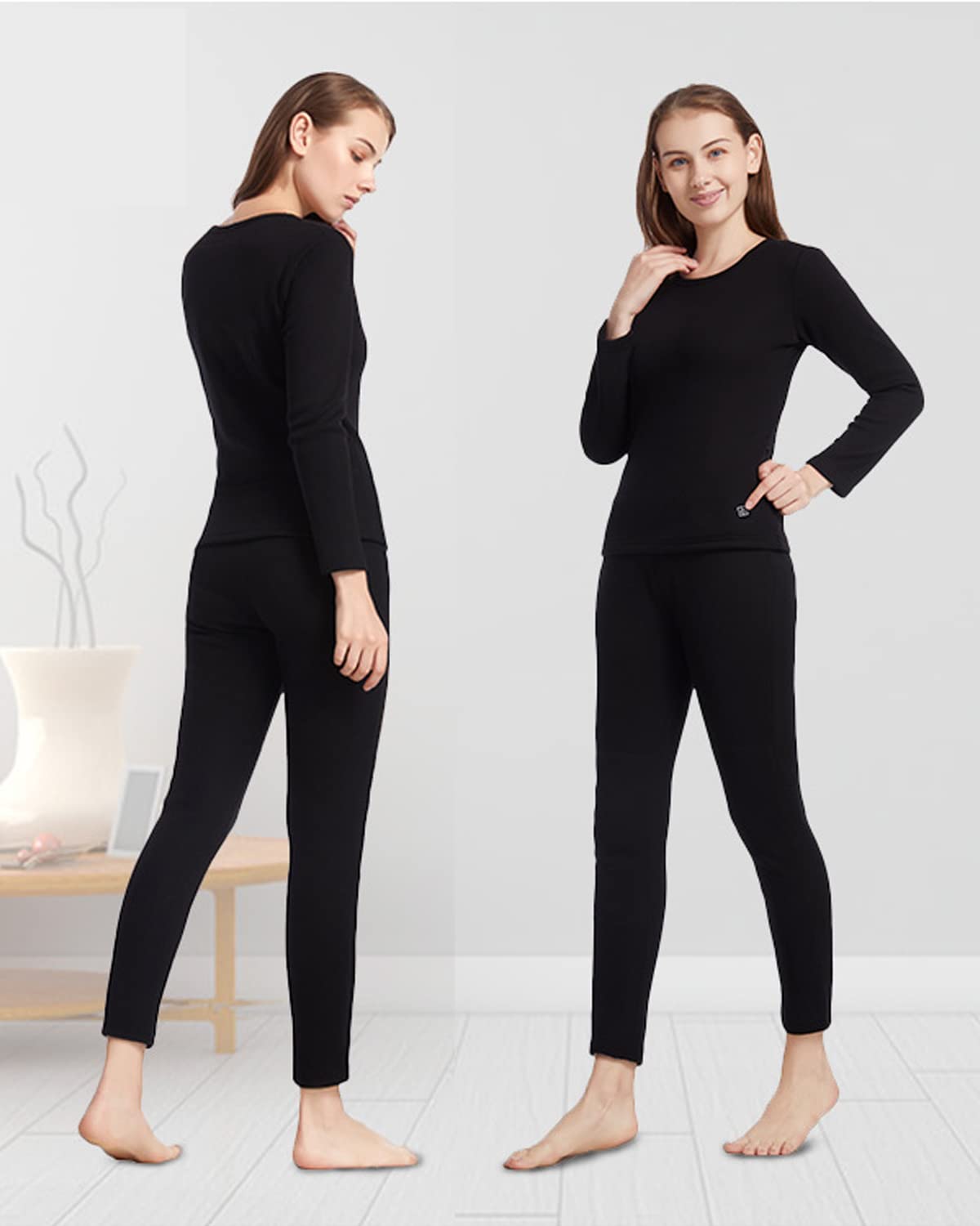 Women's USB Heated Thermal Underwear Set - Electric Warm Long Johns & Leggings for Winter, Snow Sports & Cold Weather Activities
