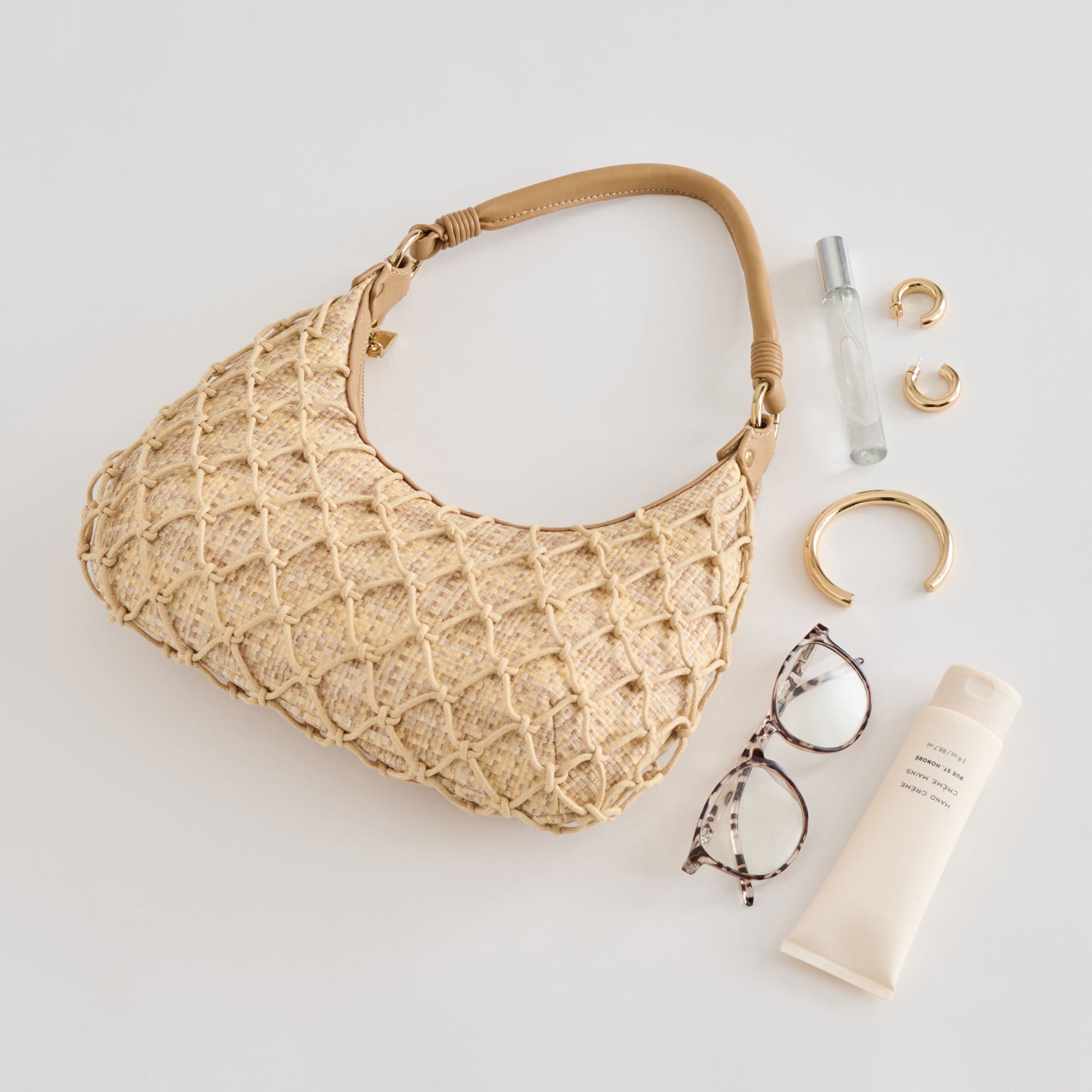 Positano Shoulder Bag - Natural Raffia Woven Handbag for Women | Beach Tote, Summer Vacation, Boho Chic Accessory
