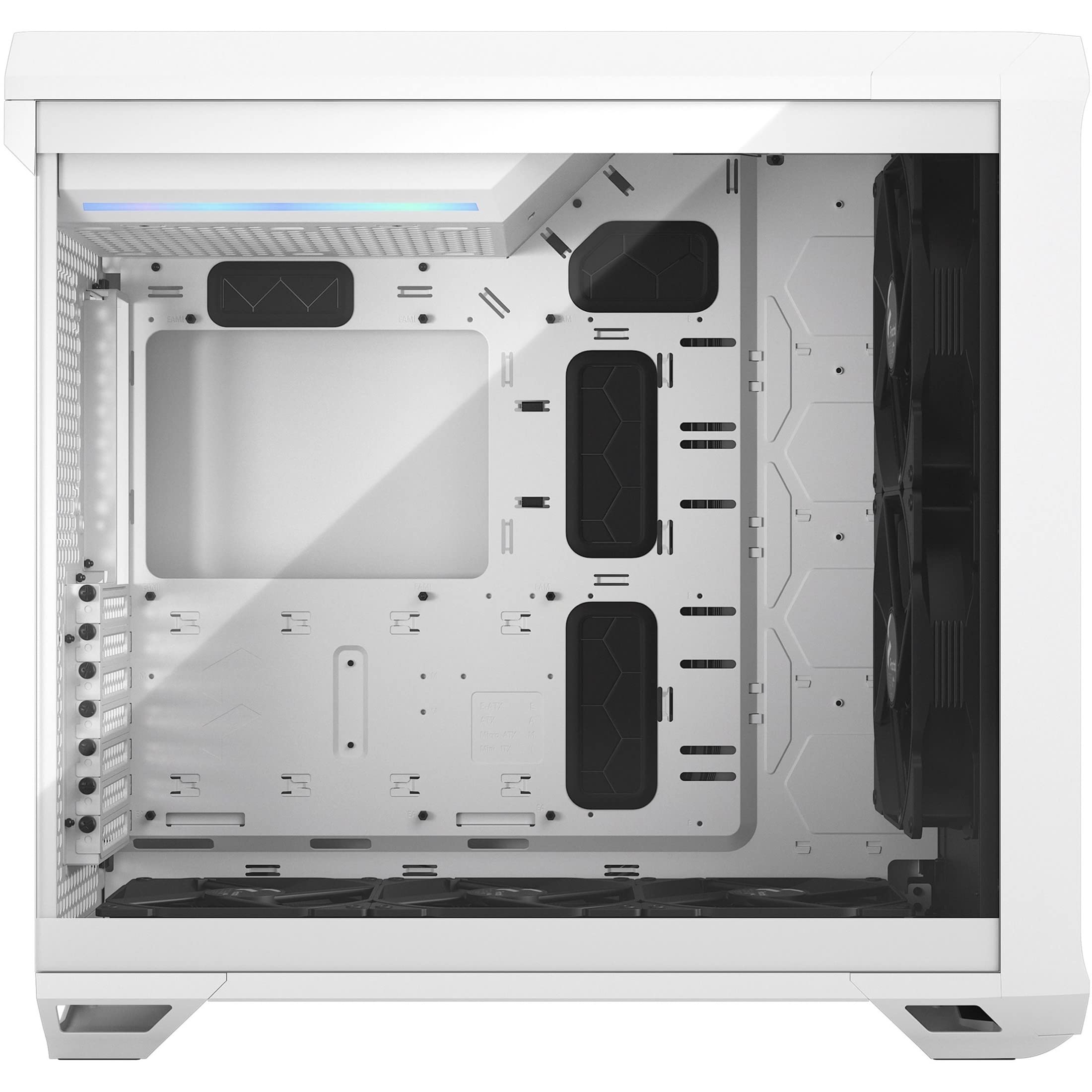 Fractal Design Torrent White E-ATX High Airflow PC Case with Tempered Glass Window - Mid Tower Gaming Computer Case for High-Performance Builds & RGB Setup