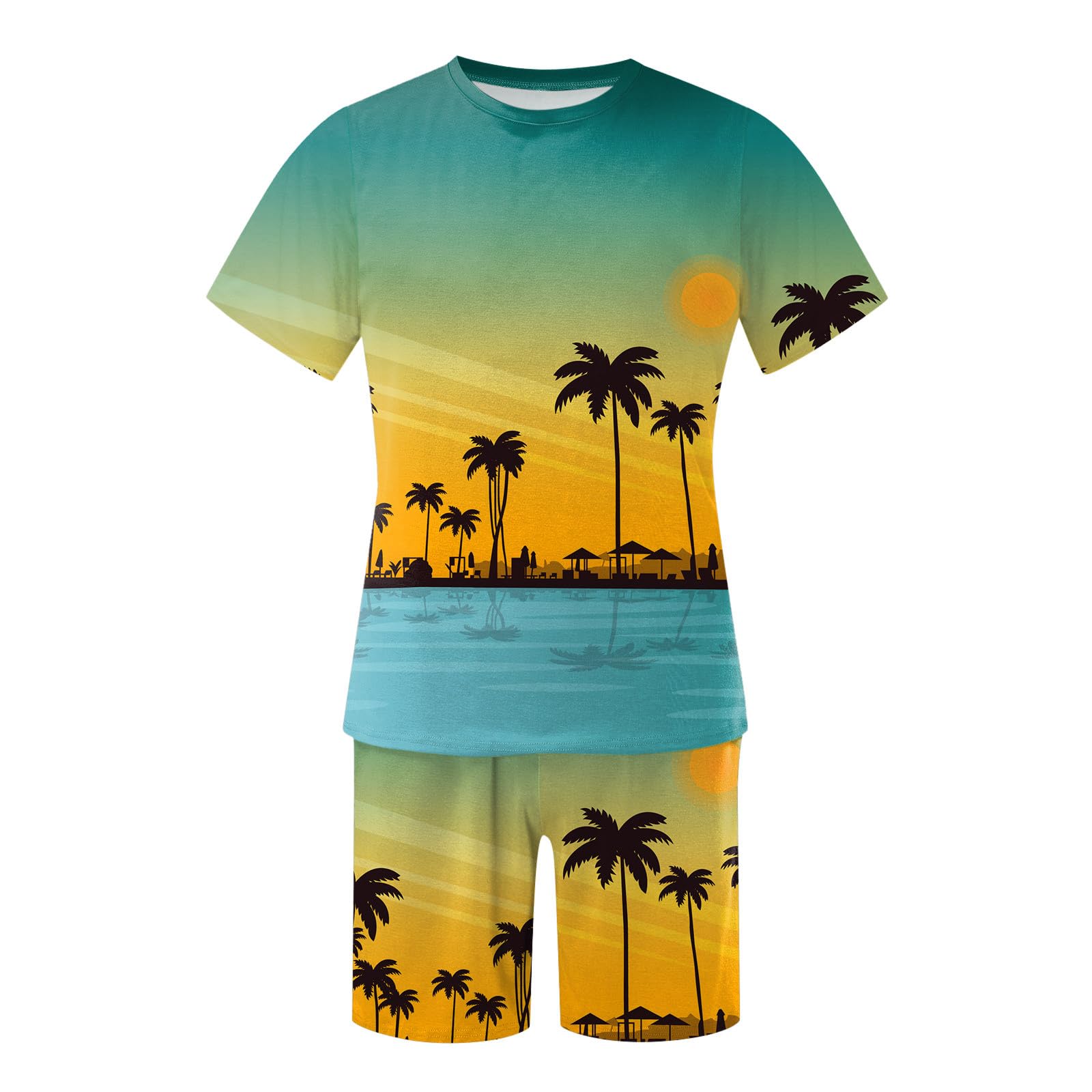 Men's Tropical Print Beach Shirt - Slim Fit DryBlend Henley Shirt for Summer | Date Night & Vacation Outfit | Breathable Casual Wear for Pool Parties, Beach Trips & Tropical Getaways