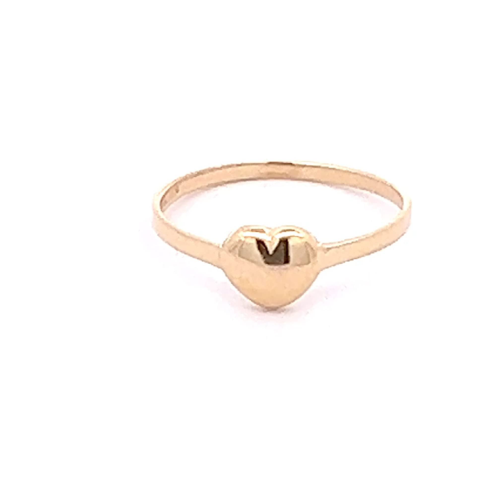 Elliejmaui 14k Solid Gold Signet Ring Size 4 - Dainty Puff Heart Pinky Ring for Women & Teen Girls | Perfect Graduation Gift & Mother's Day Jewelry | Everyday Wear, Special Occasions & Gift Giving