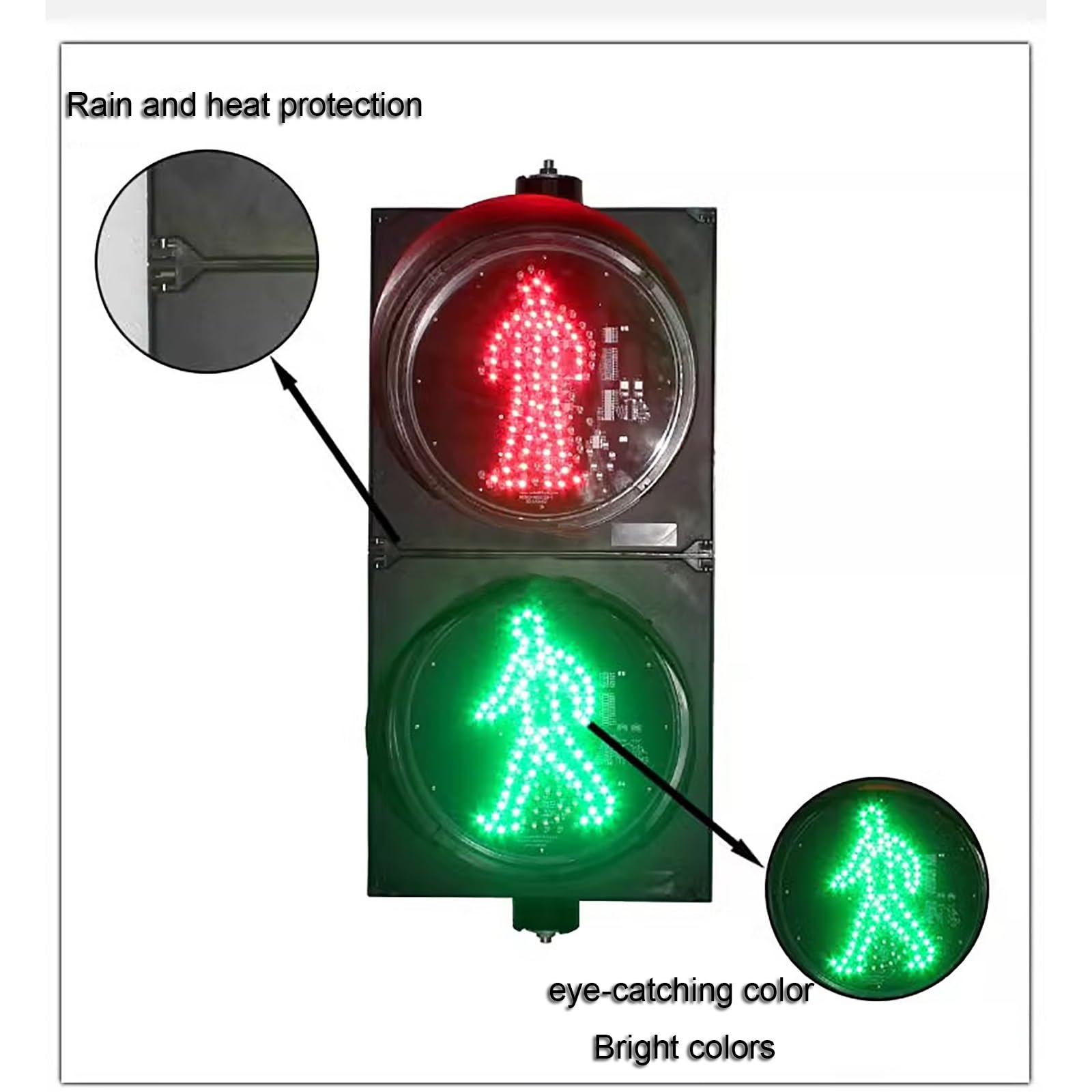 LED Traffic & Pedestrian Signal Lights - Red/Green Crosswalk Lights for Amusement Parks, Campus, Factory Zones | Durable Parking & Safety Warning Lights for Roadways, School Zones & Public Areas