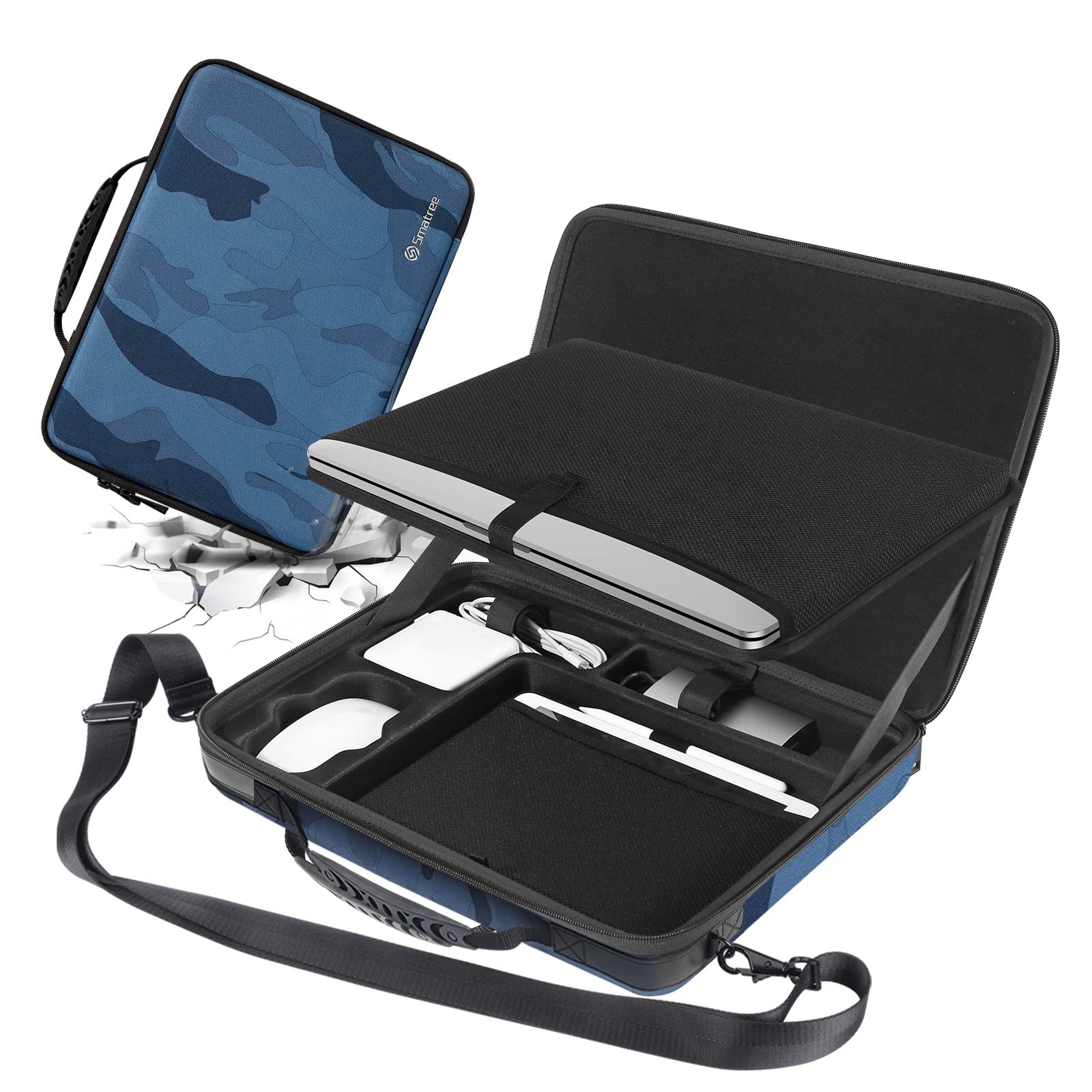 Smatree Protective Hard Sleeve Case for 16-inch MacBook Pro & 9.7-11 inch iPad Pro - Durable Laptop & Tablet Carrying Bag in Blue (Not Compatible with 16.2-inch MacBook Pro 2023) | Perfect for Travel, Office & School Use