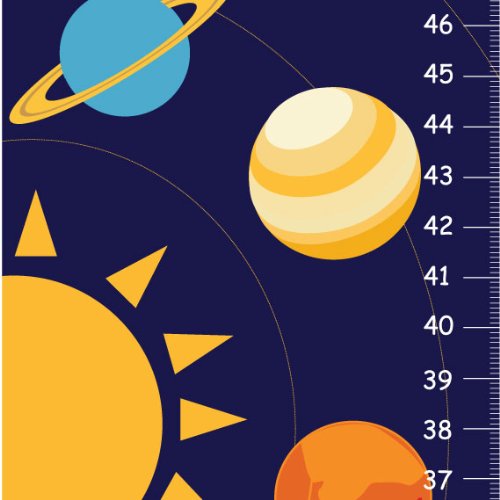 Solar System Growth Chart for Kids - Space Themed Nursery Wall Decor - Personalized Gift for Boys & Girls - Perfect for Bedroom, Playroom & Classroom Decor