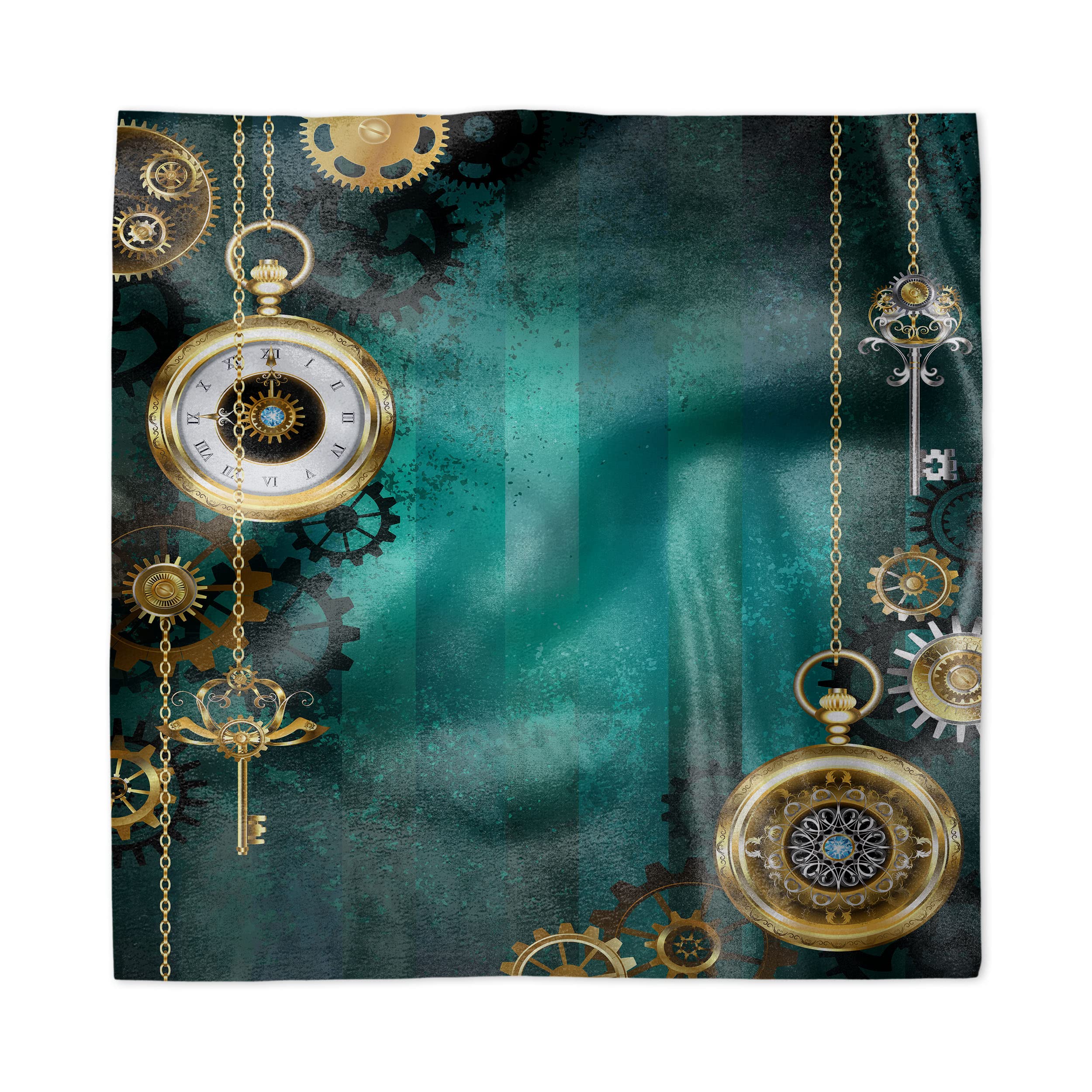 Ambesonne Steampunk Napkins Set of 4 - Antique Watch Design for Dinner Party Decor