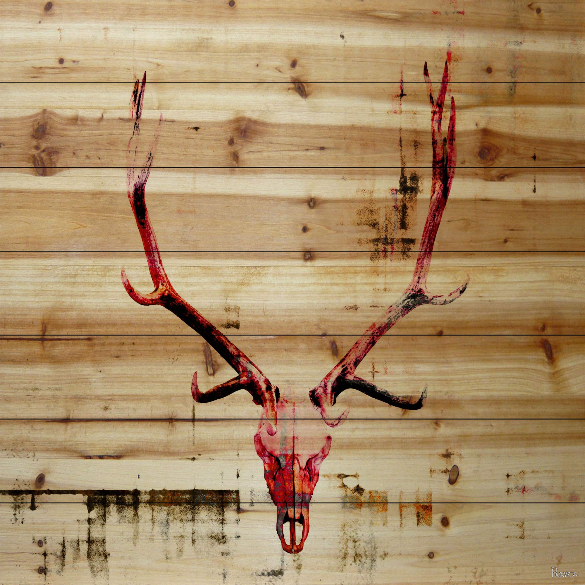 Parvez Taj Hot Temper Painting Print on Natural Pine Wood - Handmade Indian Art for Home Decor, Wall Art, and Living Room Aesthetic