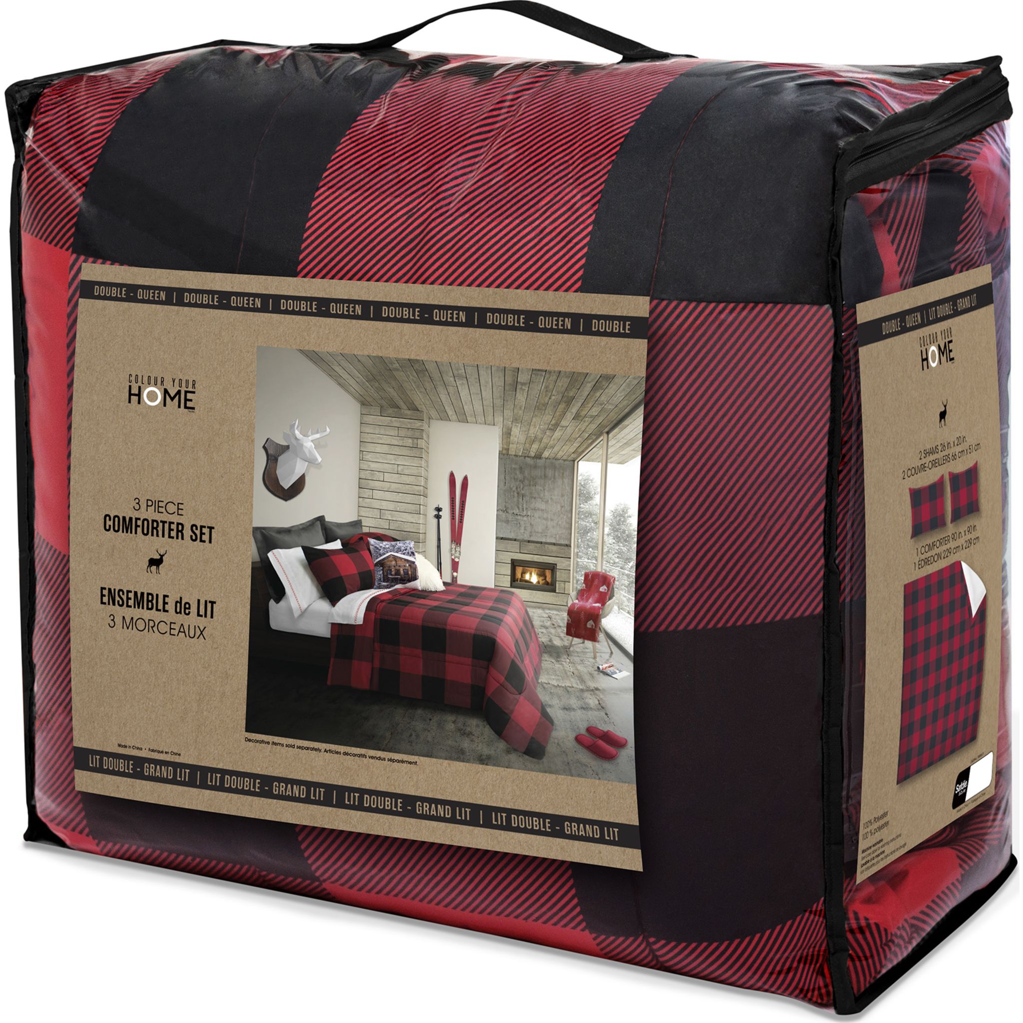 Buffalo Plaid Comforter Set King Size - Soft Flannel Bedding with Pillow Shams - Cozy Winter Warmth for Bedroom Decor - Perfect for Cabin, Lodge & Farmhouse Style Homes