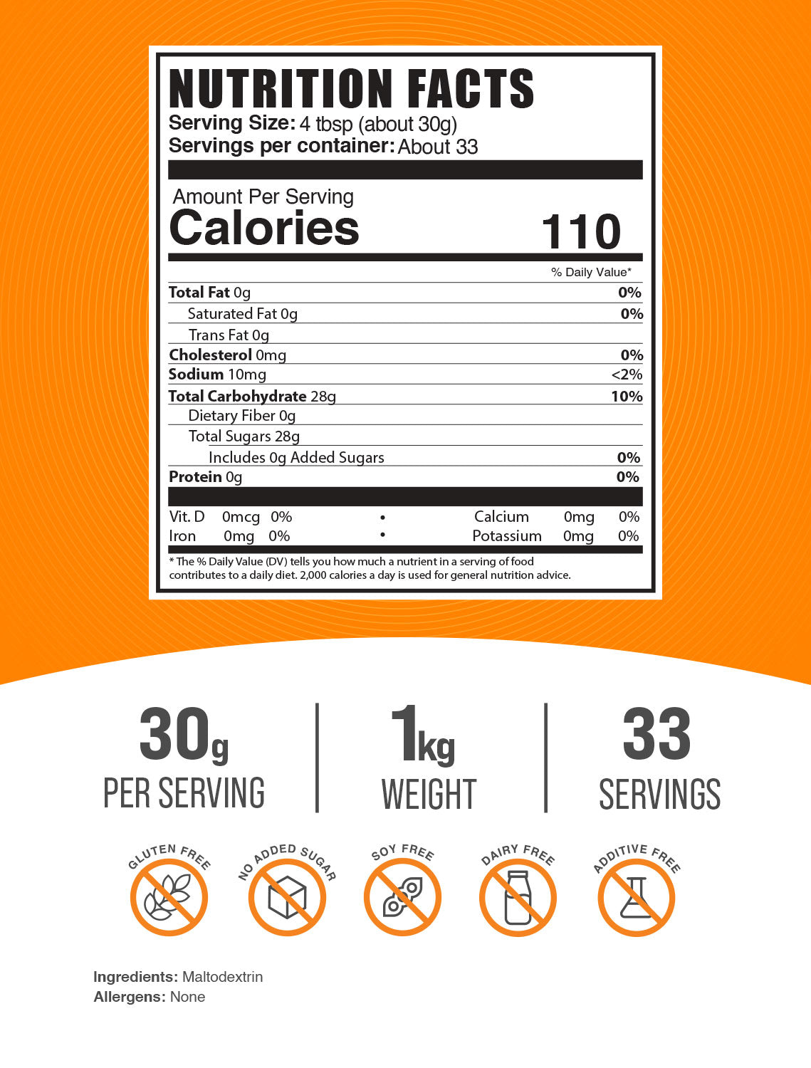 Premium Maltodextrin Powder for Baking & Sports Nutrition - Non-GMO, Gluten-Free Energy Booster for Athletes, Bodybuilders & Home Bakers - Ideal for Protein Shakes, Workout Recovery & Cooking