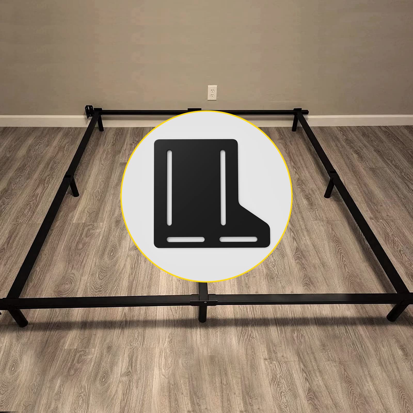 Heavy Duty Metal Bed Frame Brackets 2PCS - Adjustable Bed Rail Hardware Adapter for Headboard & Base Extenders | Perfect for DIY Bed Frame Repair, Upgrade, and Customization Projects