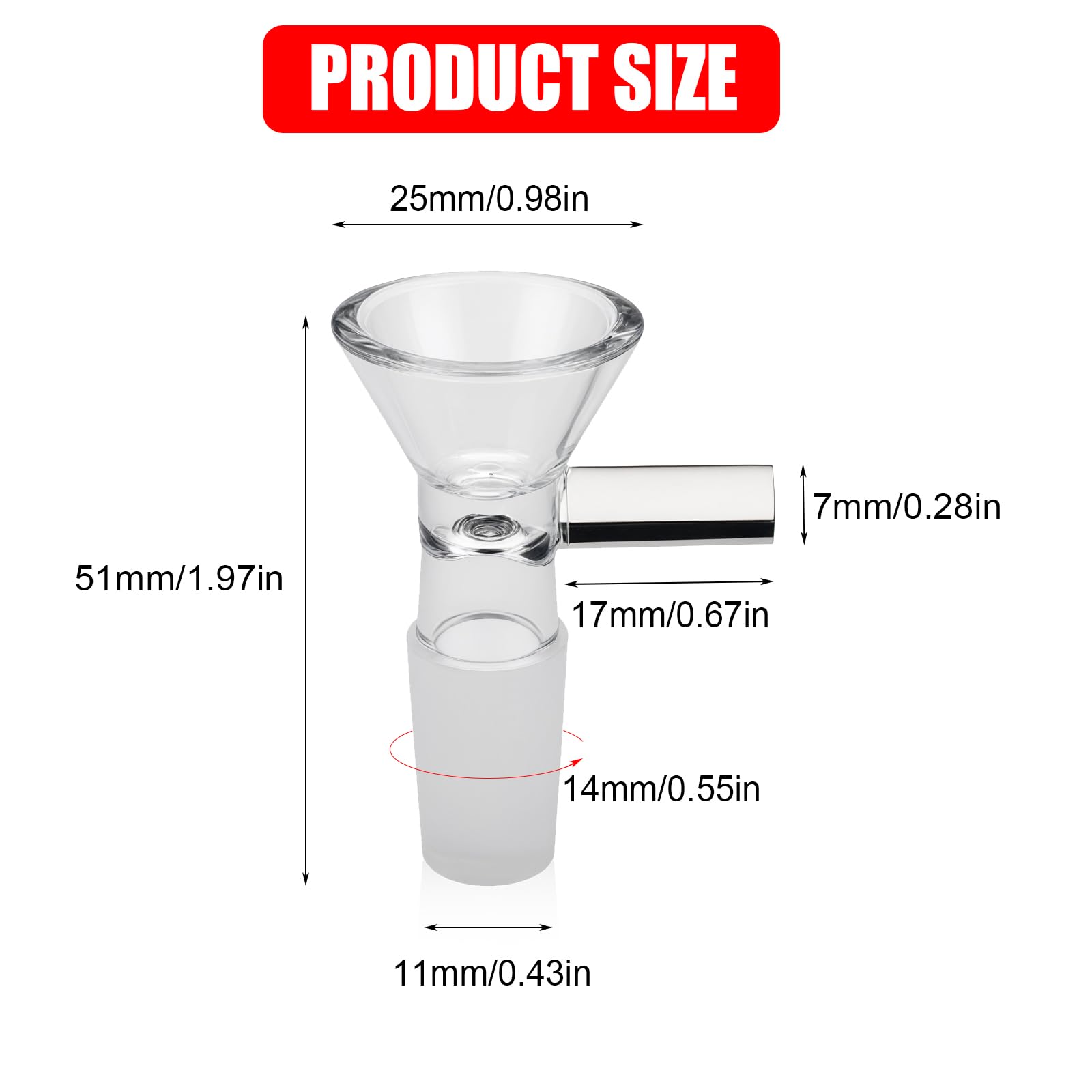 Vibeco 12 Pack 14mm Glass Funnels with Handle - Clear Lab Funnel for Chemistry, Essential Oils, Bottles & Home Brewing - Durable Multipurpose Kitchen & Scientific Glassware