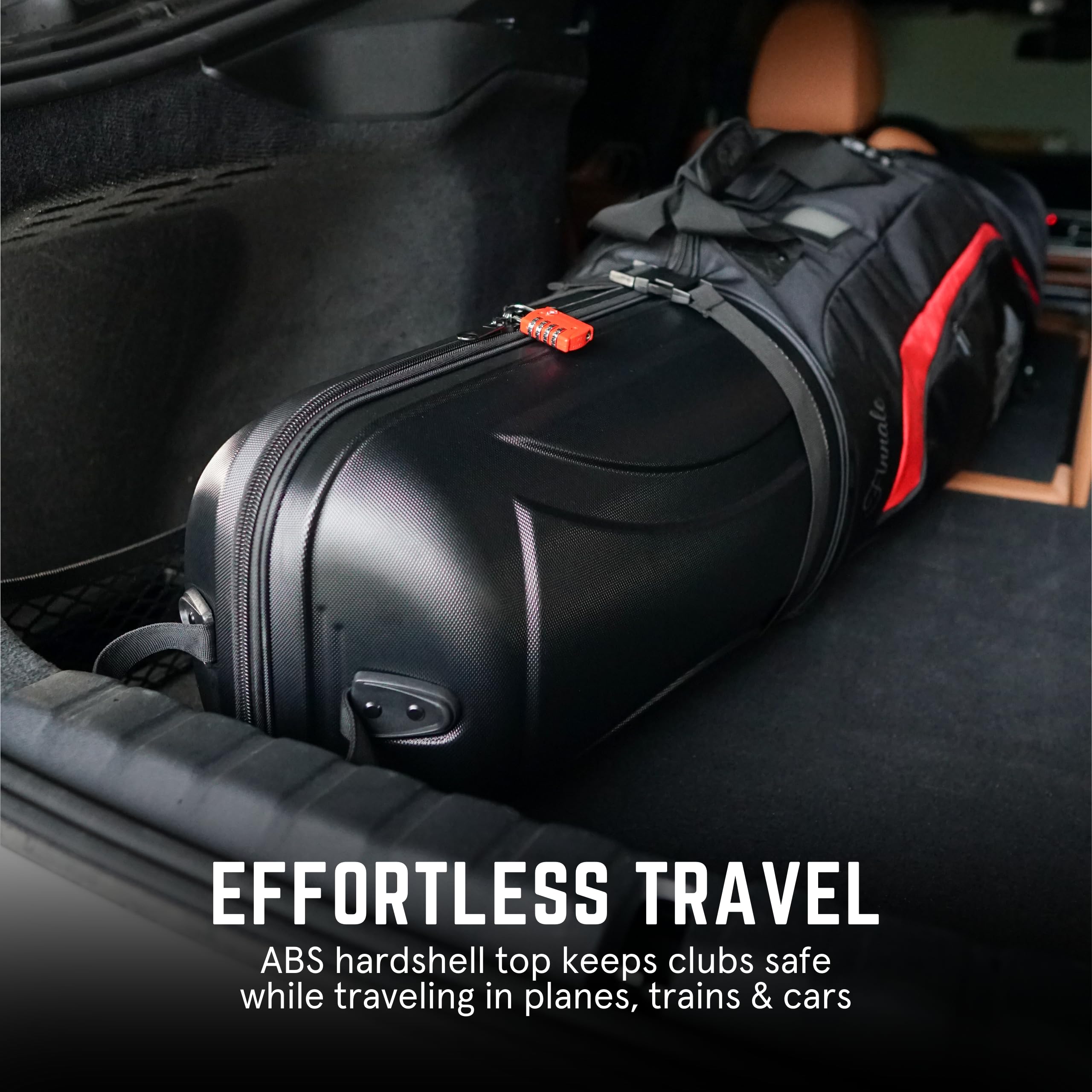 Best Golf Travel Bags for Airlines - Waterproof 1680D Ballistic Nylon Hard Case with Wheels & TSA Lock - Lightweight, Durable Golf Club Protection for Travel - Perfect for Airline Check-in & Golf Vacations