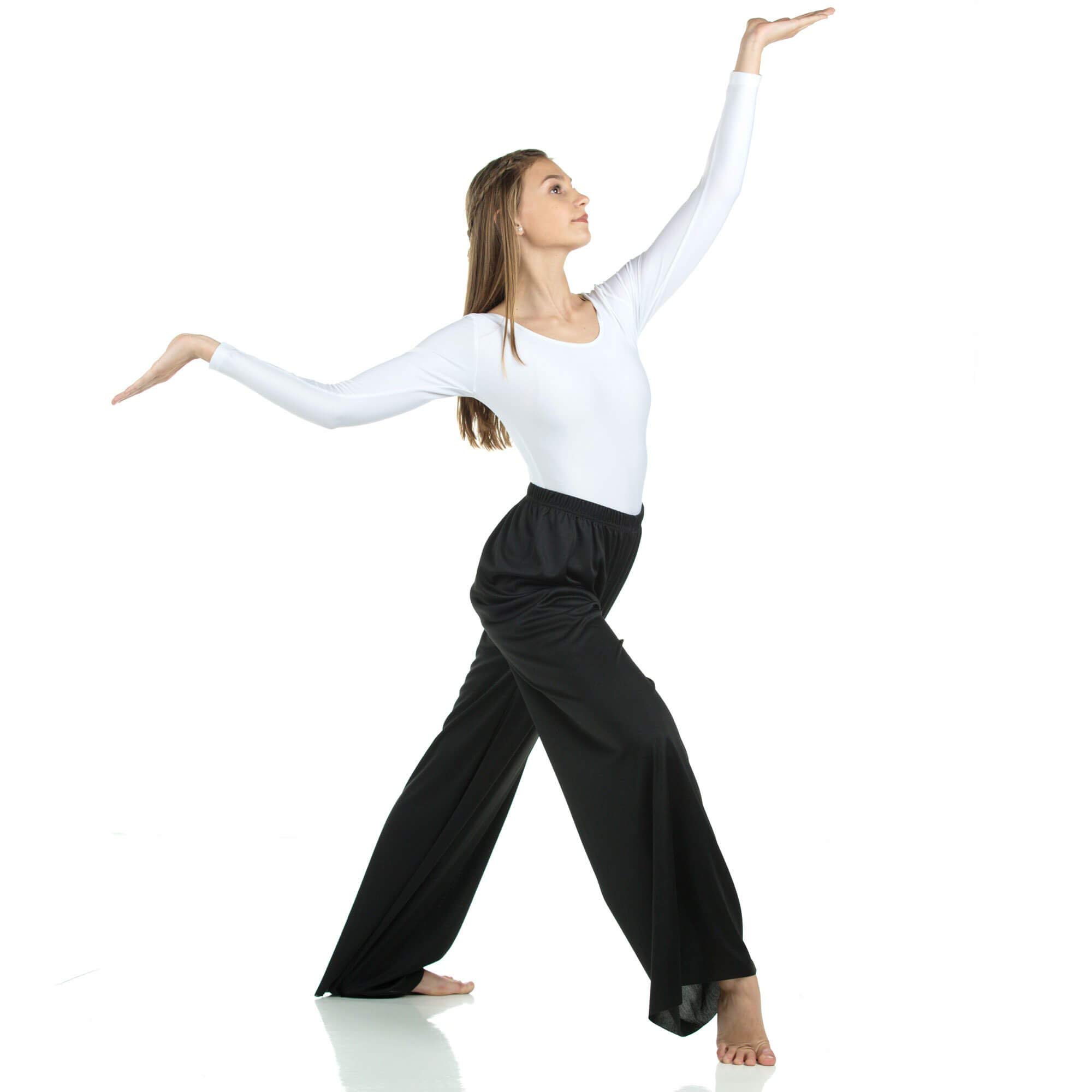 Danzcue Stretch Pull-On Unisex Dance Pants - Comfortable & Breathable for Ballet, Jazz, Yoga & Fitness Practice