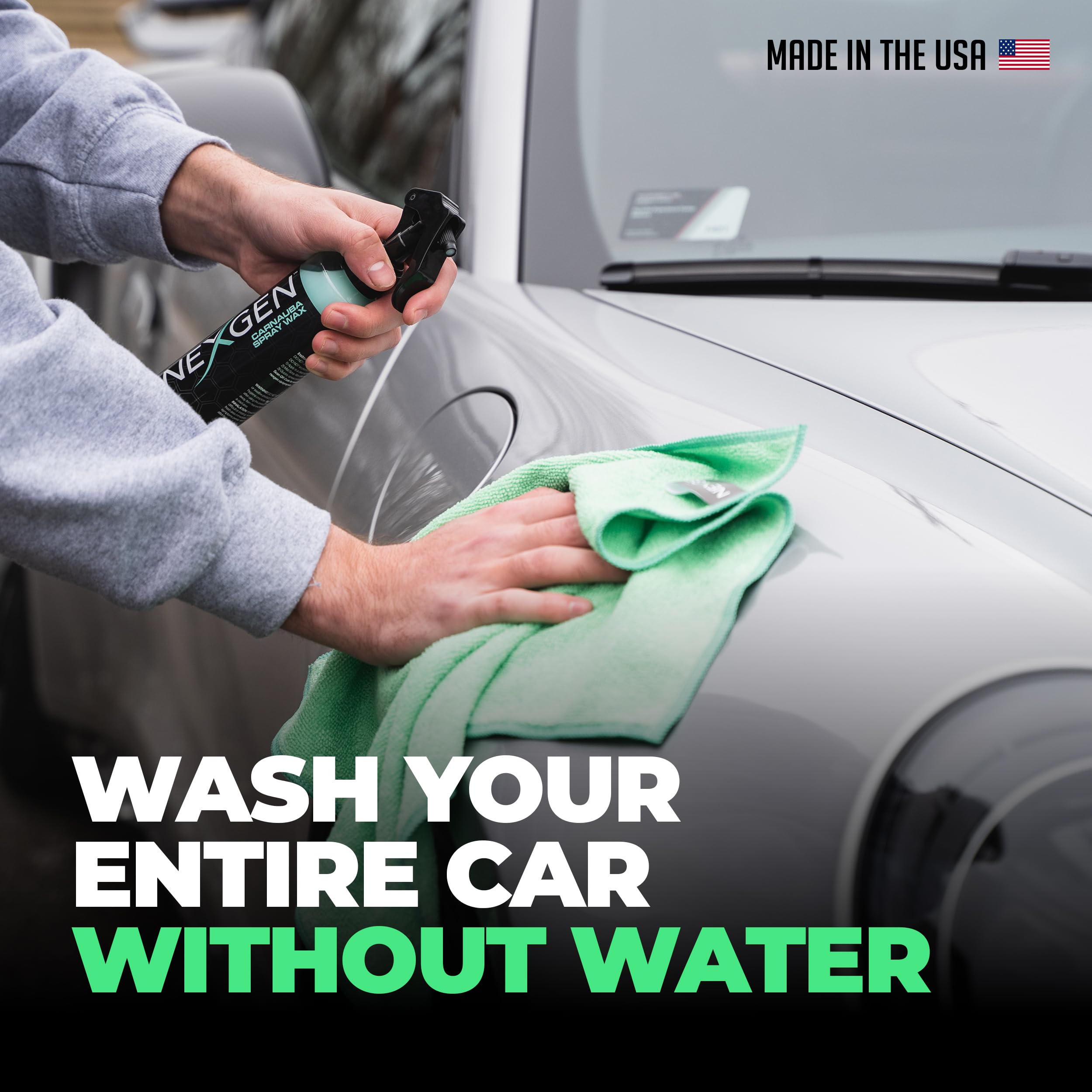 Nexgen Waterless Car Wash (8oz) - Scratch-Free, High-Gloss Waterless Car Cleaner - Safe for Cars, Trucks, Boats & RVs - Perfect for On-the-Go Detailing, Road Trips & Quick Car Cleaning