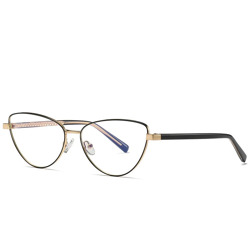 Brightzone Women's Full Rim Oval Cat Eye Alloy Eyeglasses Frame 73006 - Stylish & Lightweight for Work, Reading & Fashion Accessories