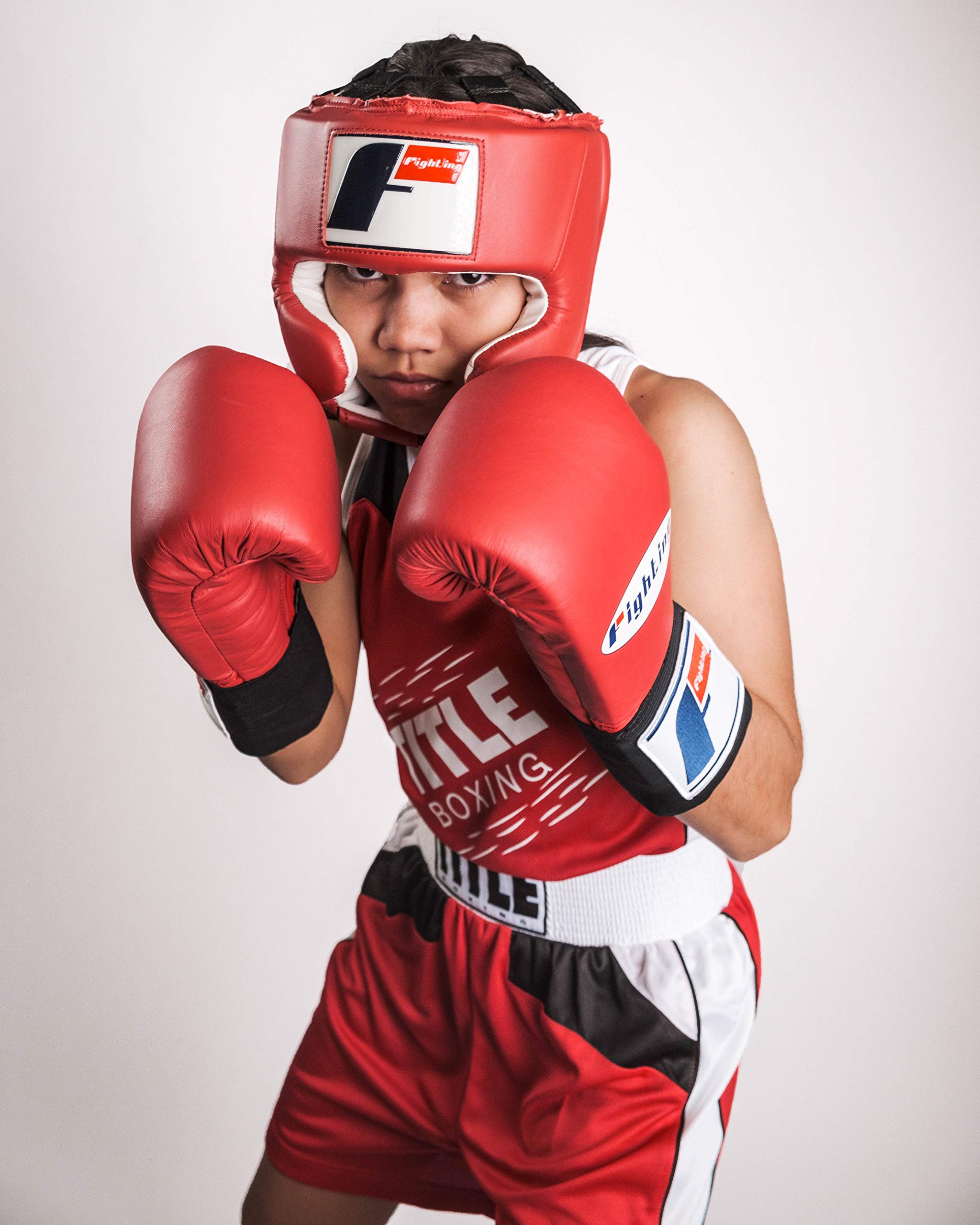 Fighting Sports USA Boxing Headgear for Competition - Medium Size, Red (Cheek Protection) | Perfect for Sparring, Training & Amateur Boxing Matches
