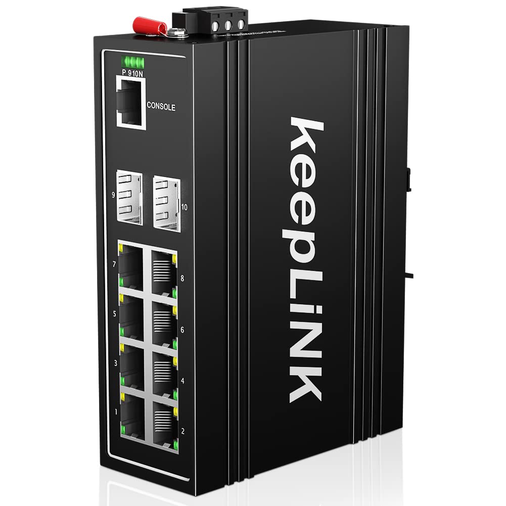 10-Port Industrial Gigabit PoE Switch | 8 PoE+ Ports @130W | 2 SFP Slots | DIN Rail Mount | IP40 Rated | -30°C to 75°C Operation | Lifetime Warranty | Ideal for Factory Automation, Security Camera Systems & Harsh Environments
