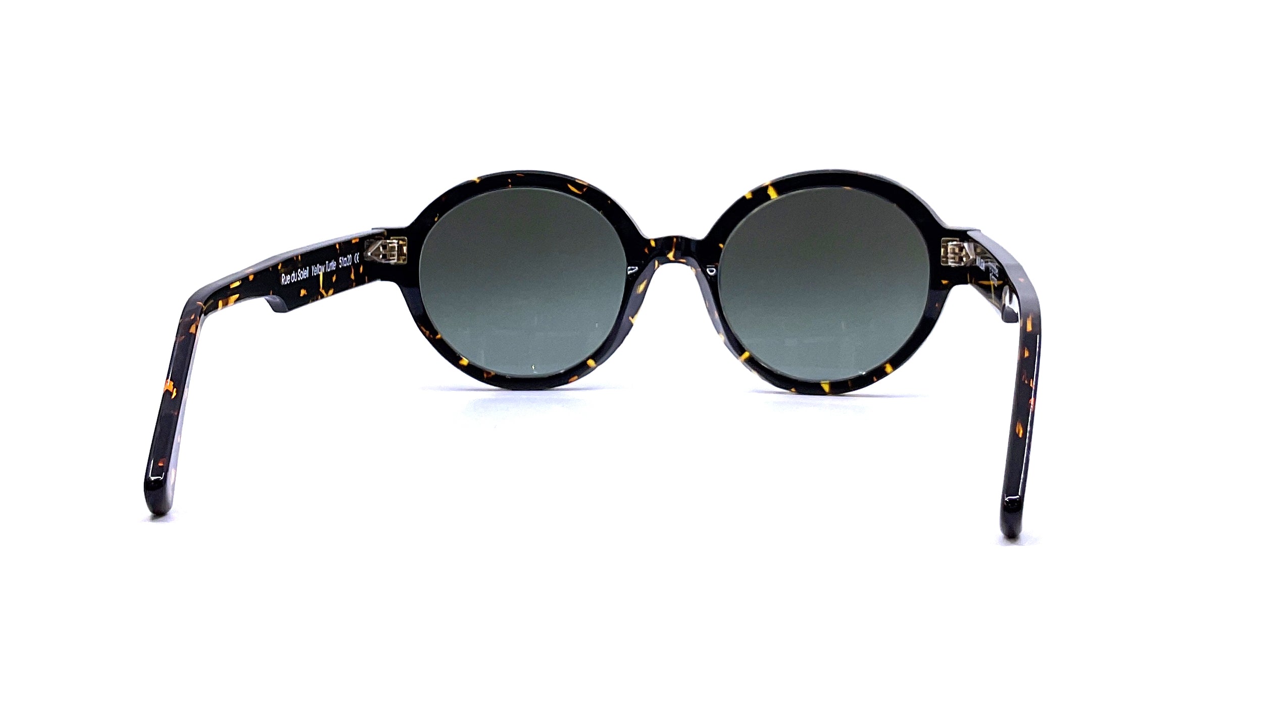 Ahlem Rue de Soleil Sun Sunglasses - Yellow Turtle Frame UV Protection for Women - Perfect for Beach, Driving & Outdoor Activities