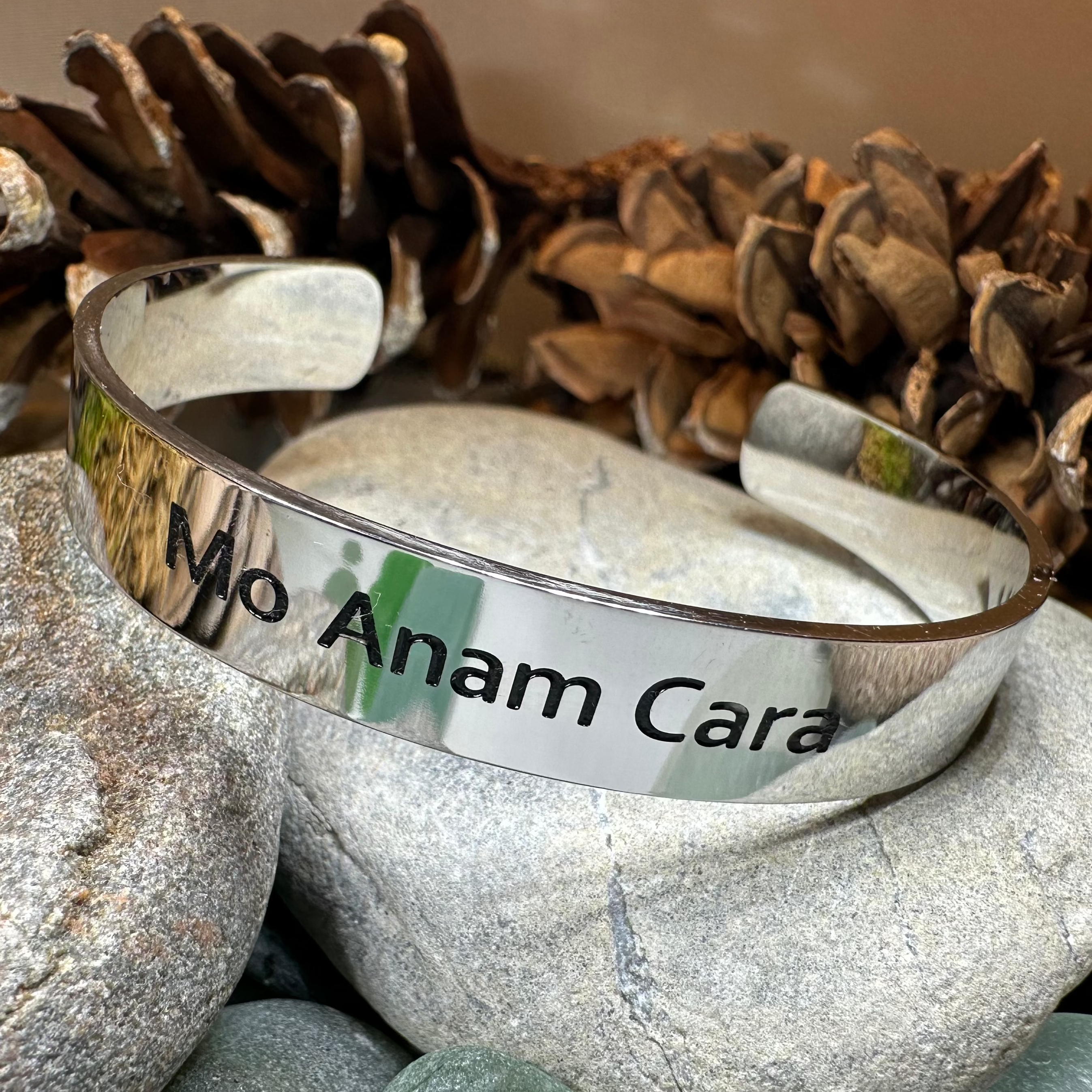 Gaelic Anam Cara Soulmate Cuff Bracelet - Celtic Friendship Jewelry for Women - Perfect Gift for Best Friends, Couples & Loved Ones (Wedding, Anniversary, Valentine's Day)