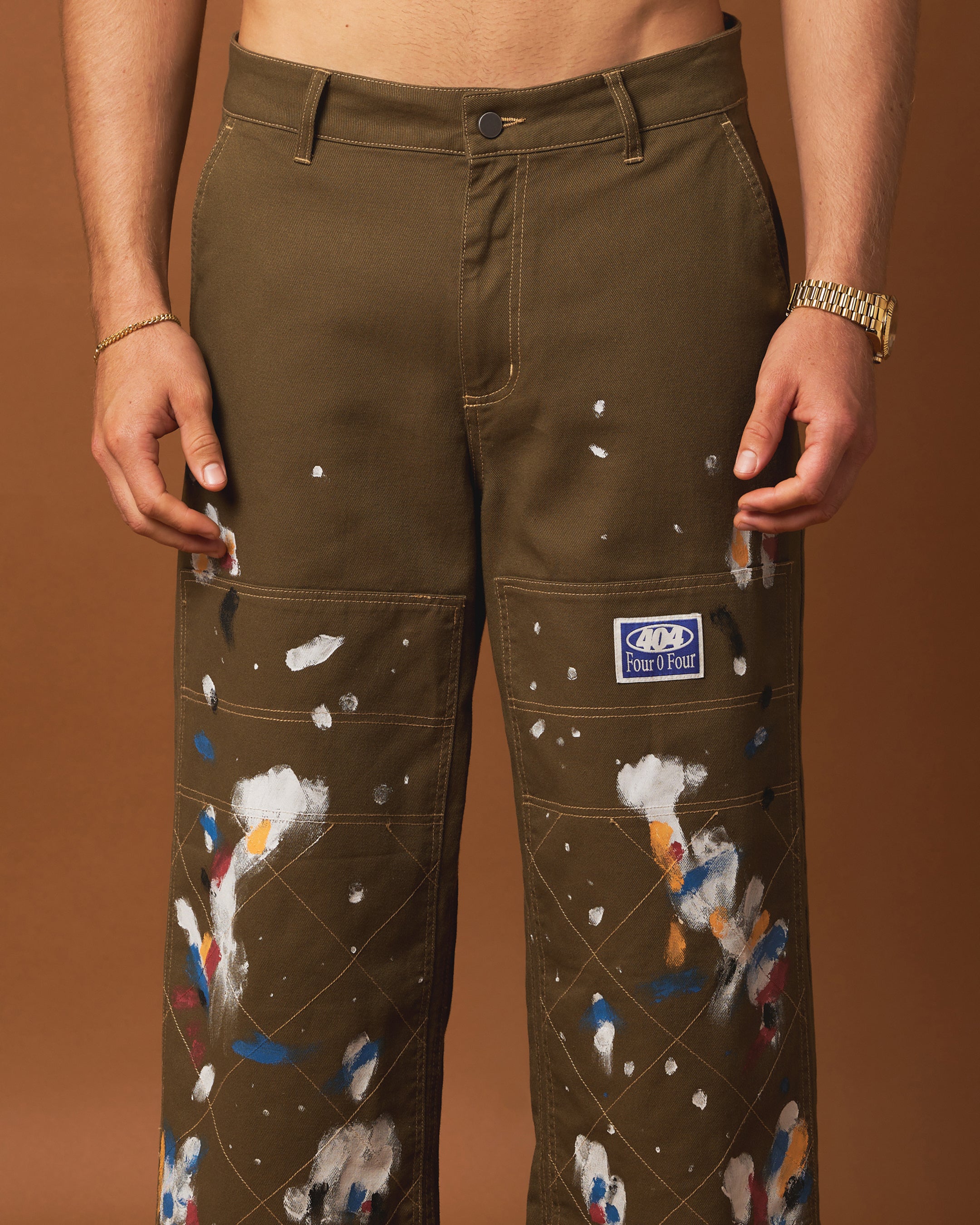 404 Painter Double Knee Work Pants - Durable Khaki Workwear for Construction & Painting - Perfect for Job Sites & DIY Projects