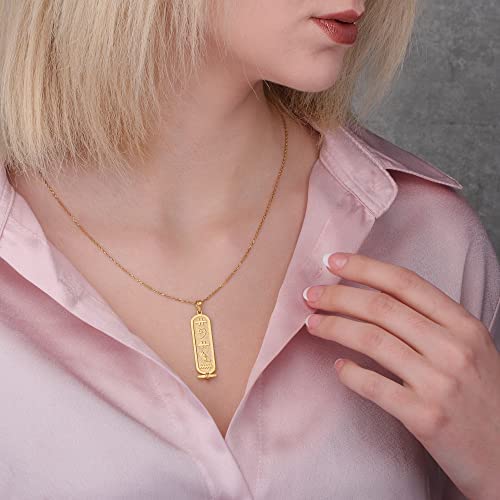 Handmade Egyptian Cartouche Pendant Name Necklace - Personalized Hieroglyph Jewelry for Women, Unique Custom Nameplate Gift for Christmas, Birthday & Special Occasions | Perfect for Boho Style, Cultural Fashion & Meaningful Gifting
