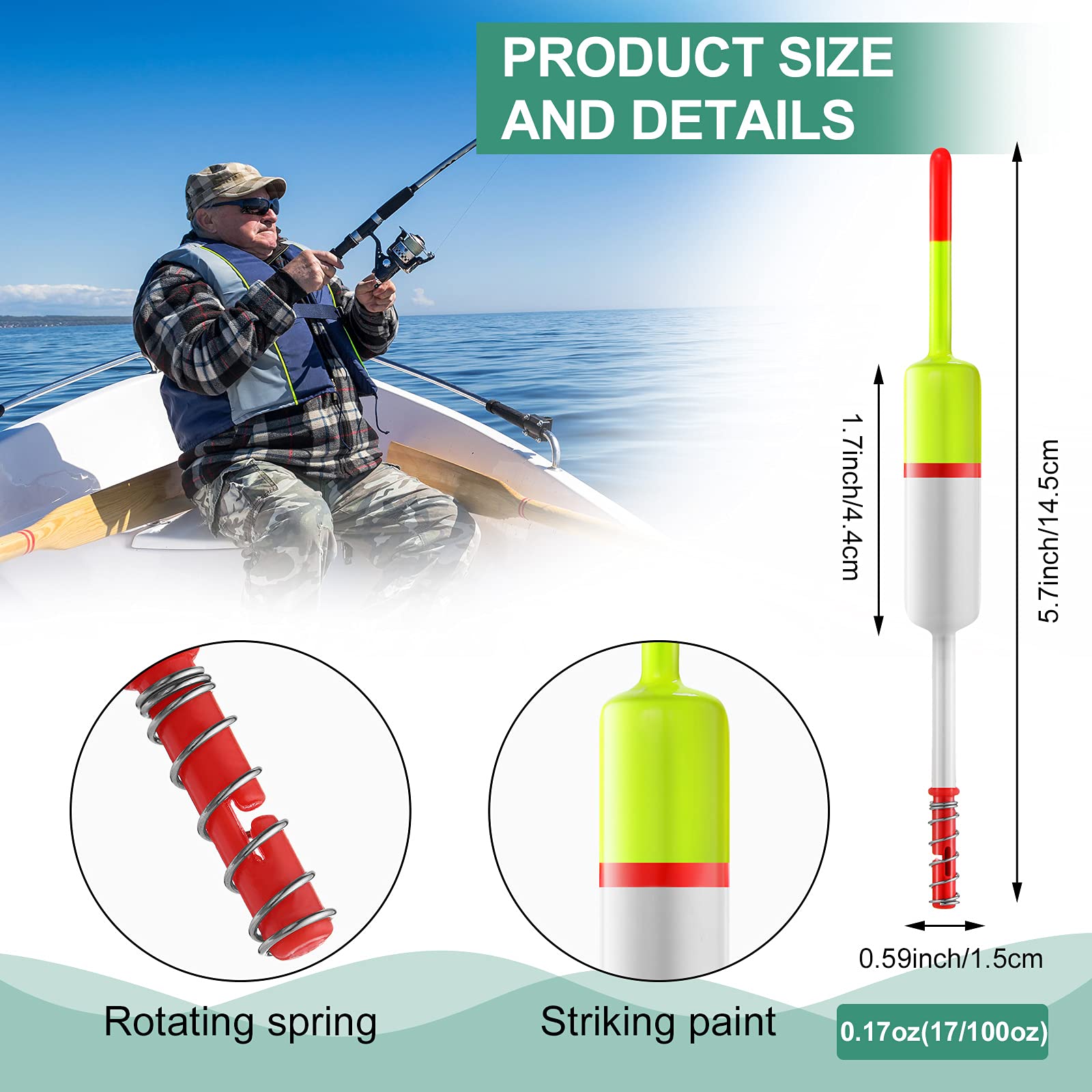 10-Piece Fishing Bobbers and Floats Set - Spring Slip Bobbers, Crappie Floats for Freshwater & Saltwater Fishing - Ideal for Crappie, Trout, Bass Fishing Accessories (Great for Lakes, Rivers, and Shore Fishing)