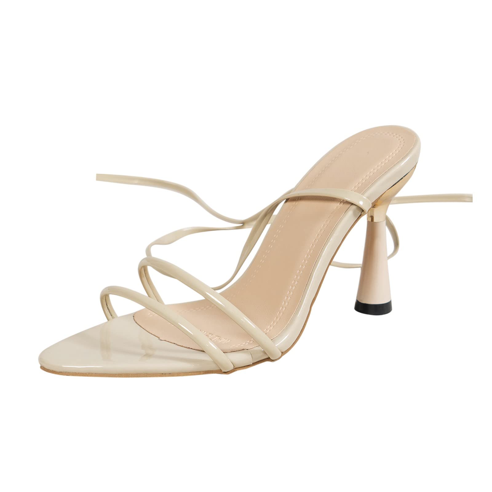 Women's Cross Strap Comfortable Thin High Heel Peep Toe Sandals - Breathable Summer Dress Shoes for Weddings, Parties & Date Nights