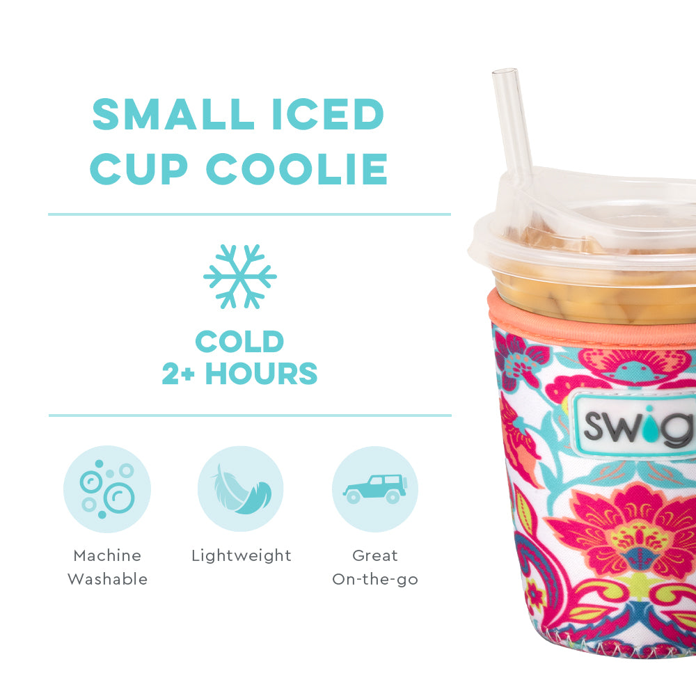 Flourish Small Iced Cup Coolie - Insulated Beverage Sleeve for Iced Coffee, Tea, and Cold Drinks - Perfect for Home, Office, and Outdoor Use