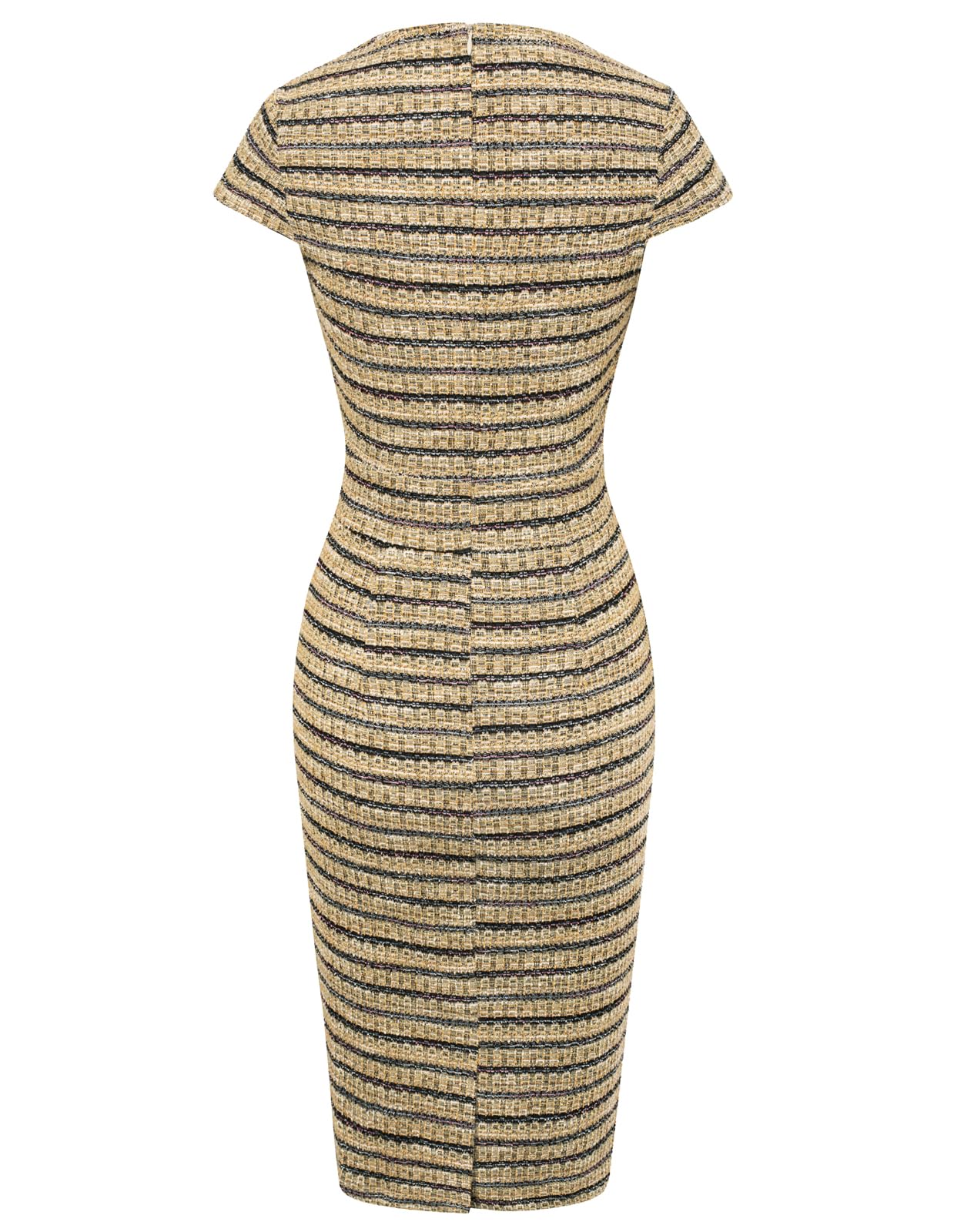 GRACE KARIN Women's Elegant Tweed Pencil Dress with Cap Sleeves - Office Work Dress for Business, Cocktail Parties & Formal Events | Professional & Stylish Workwear