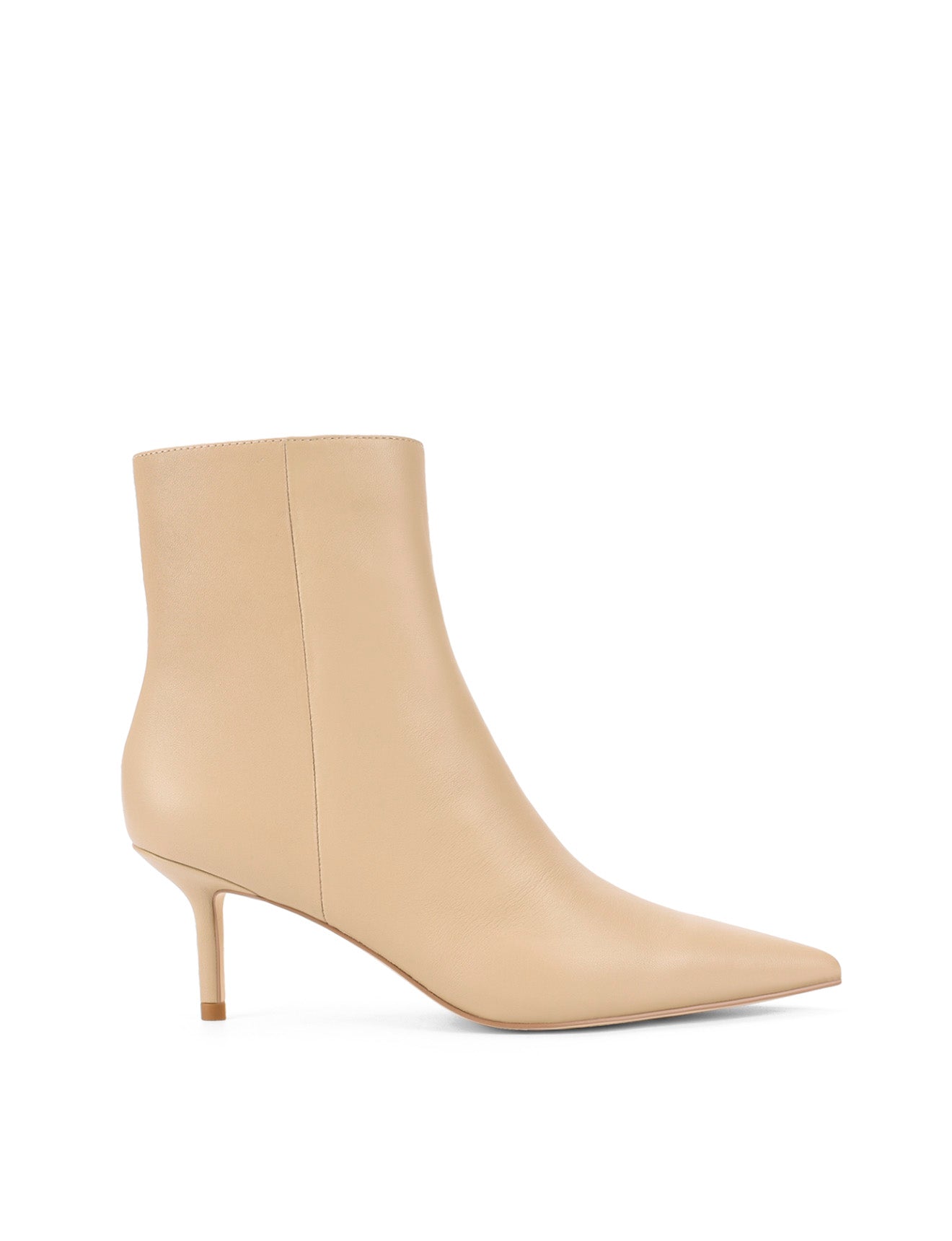 Yosha Women's Nude Leather Ankle Boots - Comfortable Low Heel Booties for Work, Office & Casual Outfits