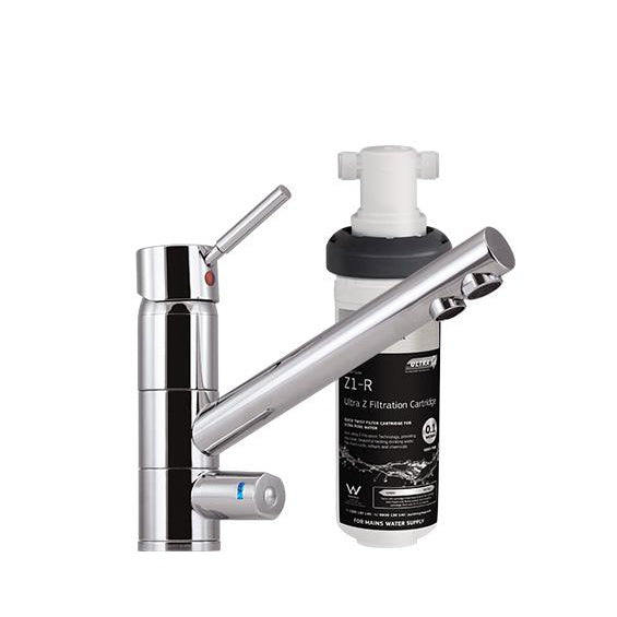 Puretec Z1 Tripla Quick Twist Undersink Water Filter System with LED Faucet - 7.5LPM Flow Rate for Clean Drinking Water | Perfect for Kitchen Sink, RV, Office & Home Use
