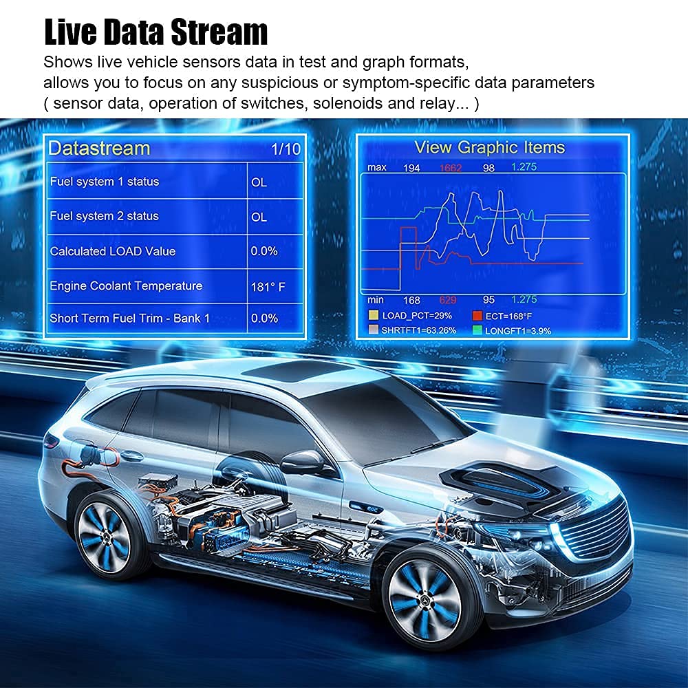 KW681 OBD2 Scanner & KW206 OBD2 Gauge - 6V/12V Battery Tester, Car Diagnostic Tool for Engine Fault Codes, Live Data & Performance Monitoring - Perfect for Mechanics, DIY Enthusiasts & Vehicle Maintenance