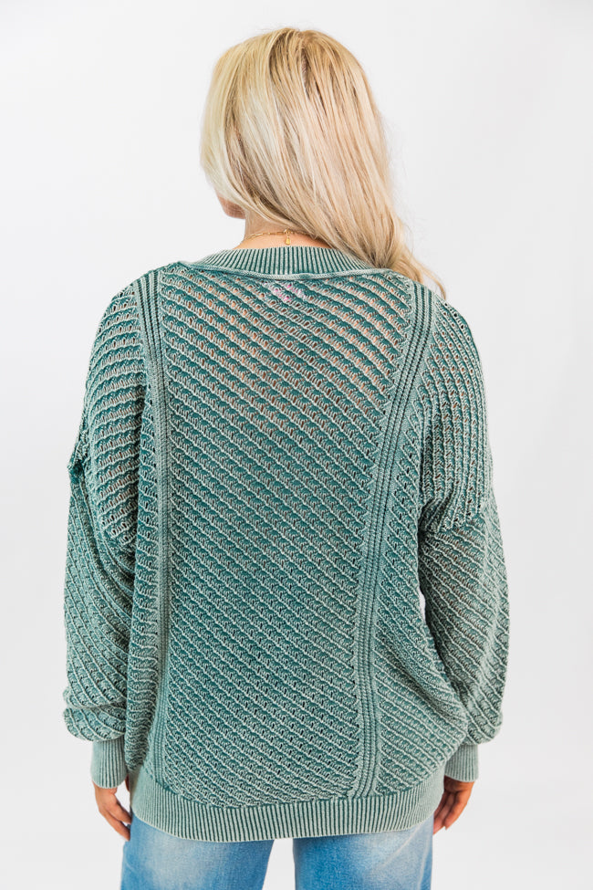 Olive Acid Wash Sweater - Soft Vintage Pullover for Women & Men | Perfect for Fall Layering & Casual Outfits