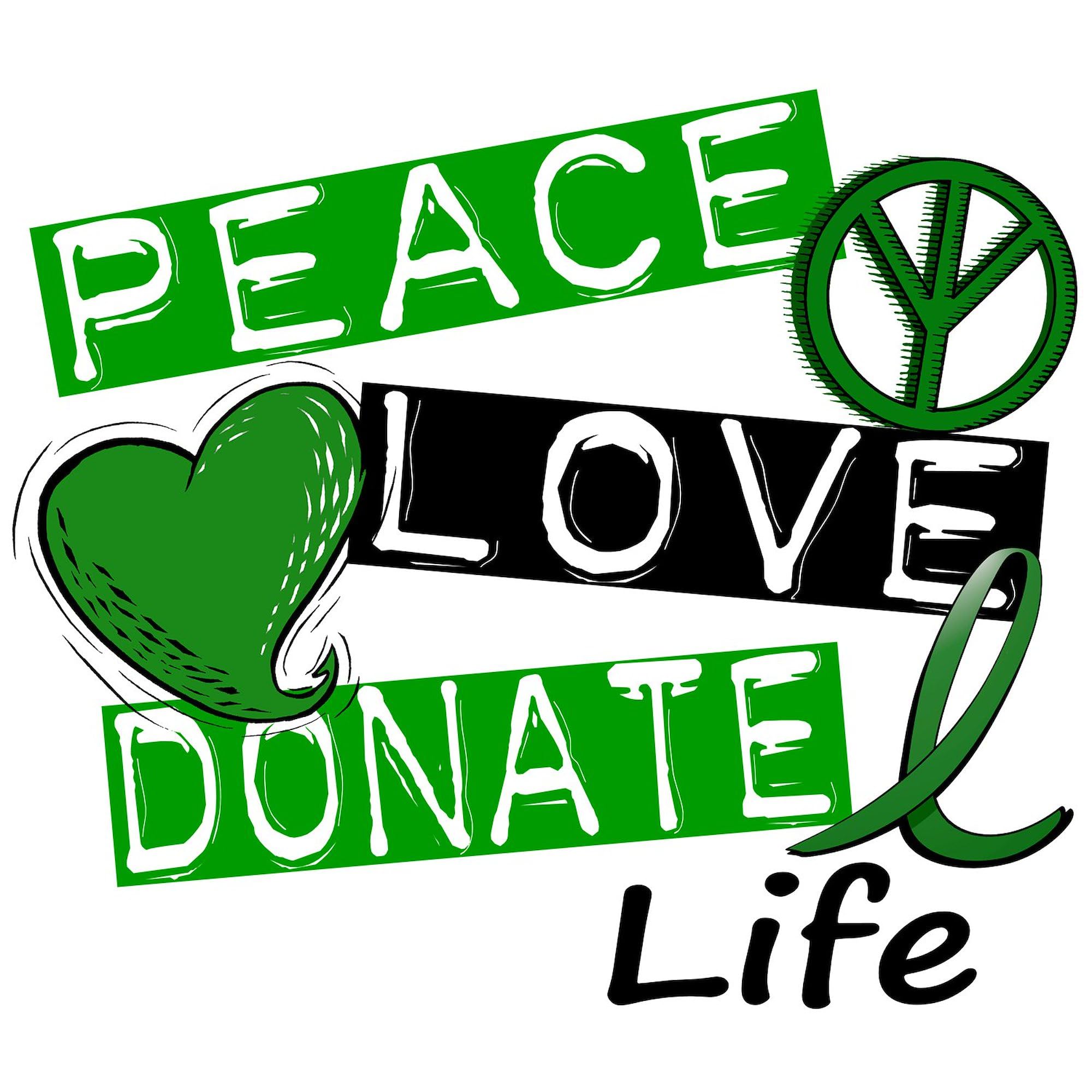 PEACE LOVE DONATE LIFE Oval Car Bumper Sticker - Waterproof Vinyl Decal for Cars, Laptops, Windows - Show Support for Organ Donation Awareness
