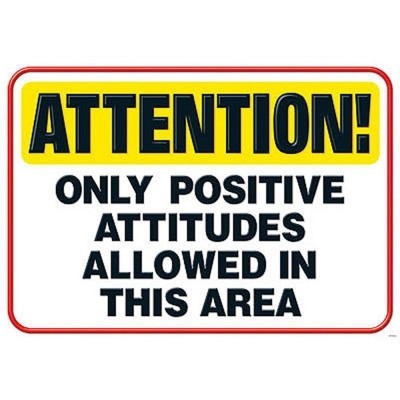 Argus® Motivational Poster - Attention! Only Positive Attitudes Allowed - Perfect for Office, Classroom & Home Decor