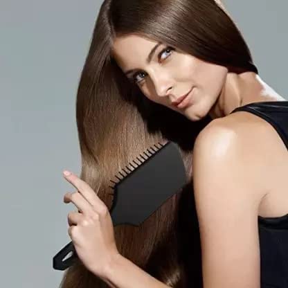 Zirak Professional Hair Massage Comb & Paddle Brush for Women & Men - Detangling & Scalp Stimulation - Black (Pack of 1) | Perfect for Daily Styling, Salon Use & Travel Essentials