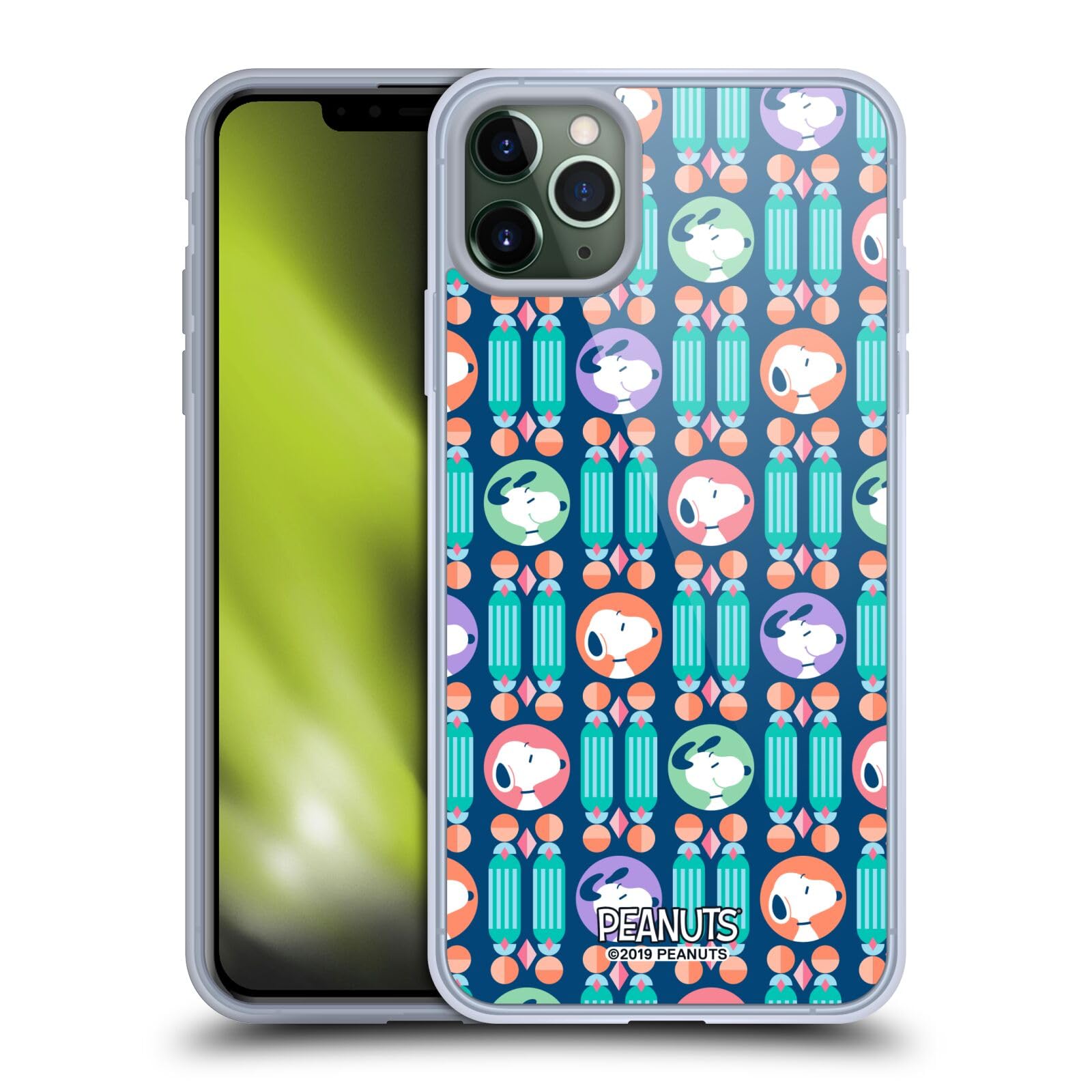 Officially Licensed Peanuts Snoopy Deco Dreams Soft Gel Case for iPhone 11 Pro Max - Blue Pattern, Durable Protection & Stylish Design for Everyday Use