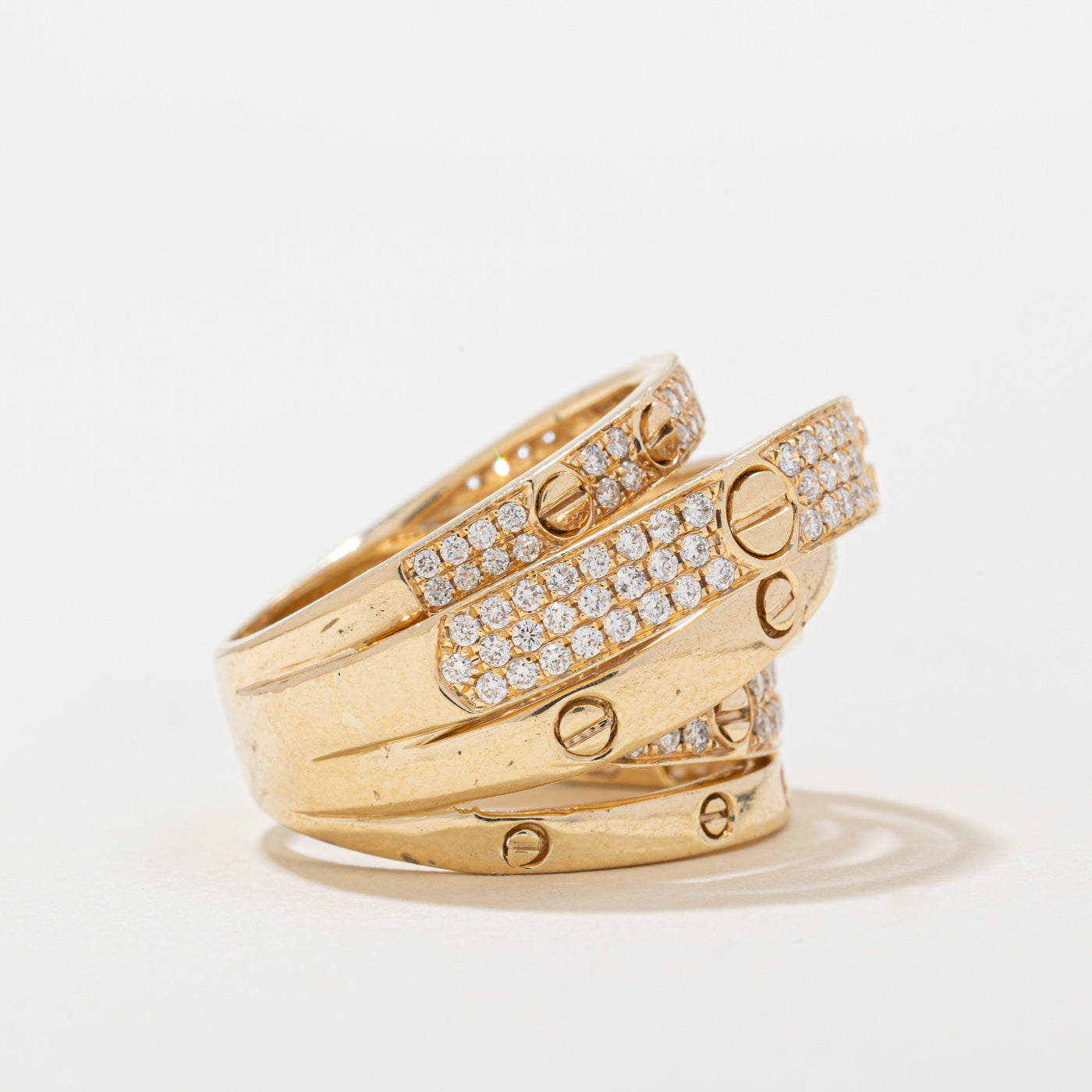 Elegant Overlapping Diamond Ring - 0.50 Carat Total Weight (CTW) - Size 7.5 - Perfect for Engagement, Anniversary & Special Occasion Gifts