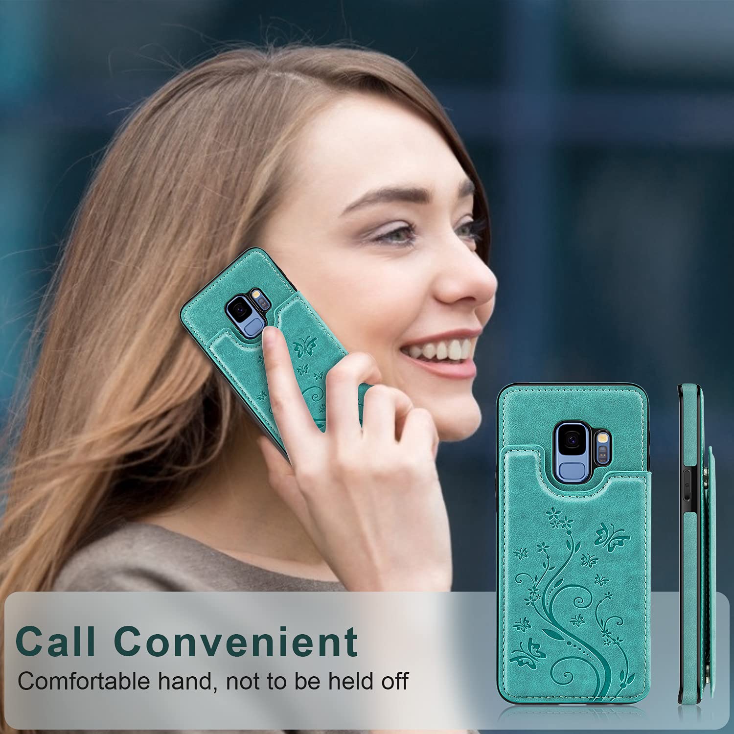 Samsung Galaxy S9 Wallet Case with Card Slots & Magnetic Closure - PU Leather Flip Folio Cover for Women, Protective Phone Shell for Samsung Galaxy S9 5.8