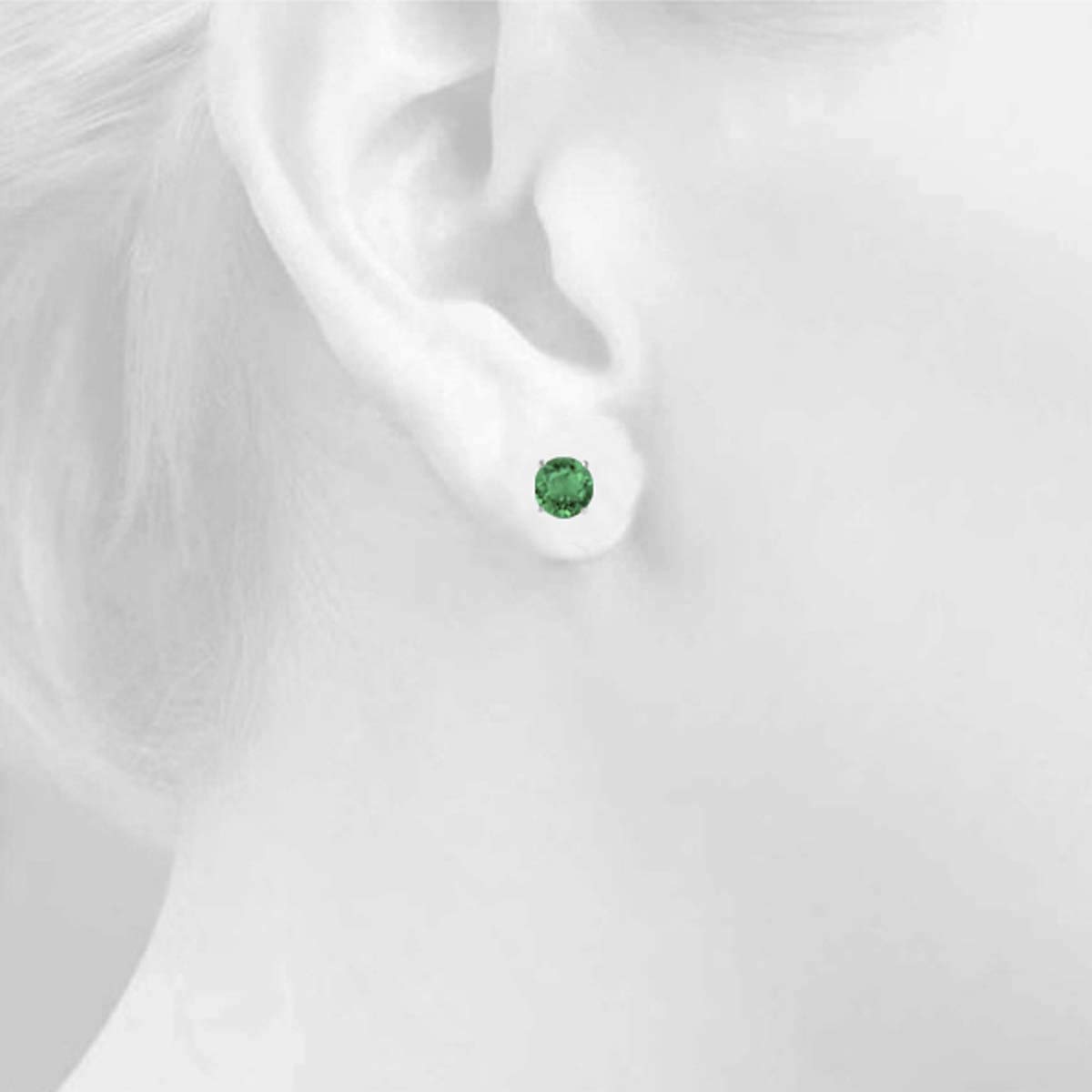 Natural 5mm Round Emerald Stud Earrings for Women - Prong-Setting Gemstone Wedding Jewelry Collection - Perfect for Bridal, Anniversary & Special Occasion Gifts
