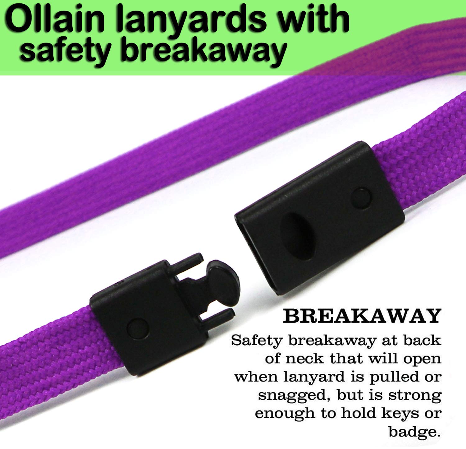 Premium Breakaway Lanyards 50-Pack - ID Badge Holders for Work & Cruise