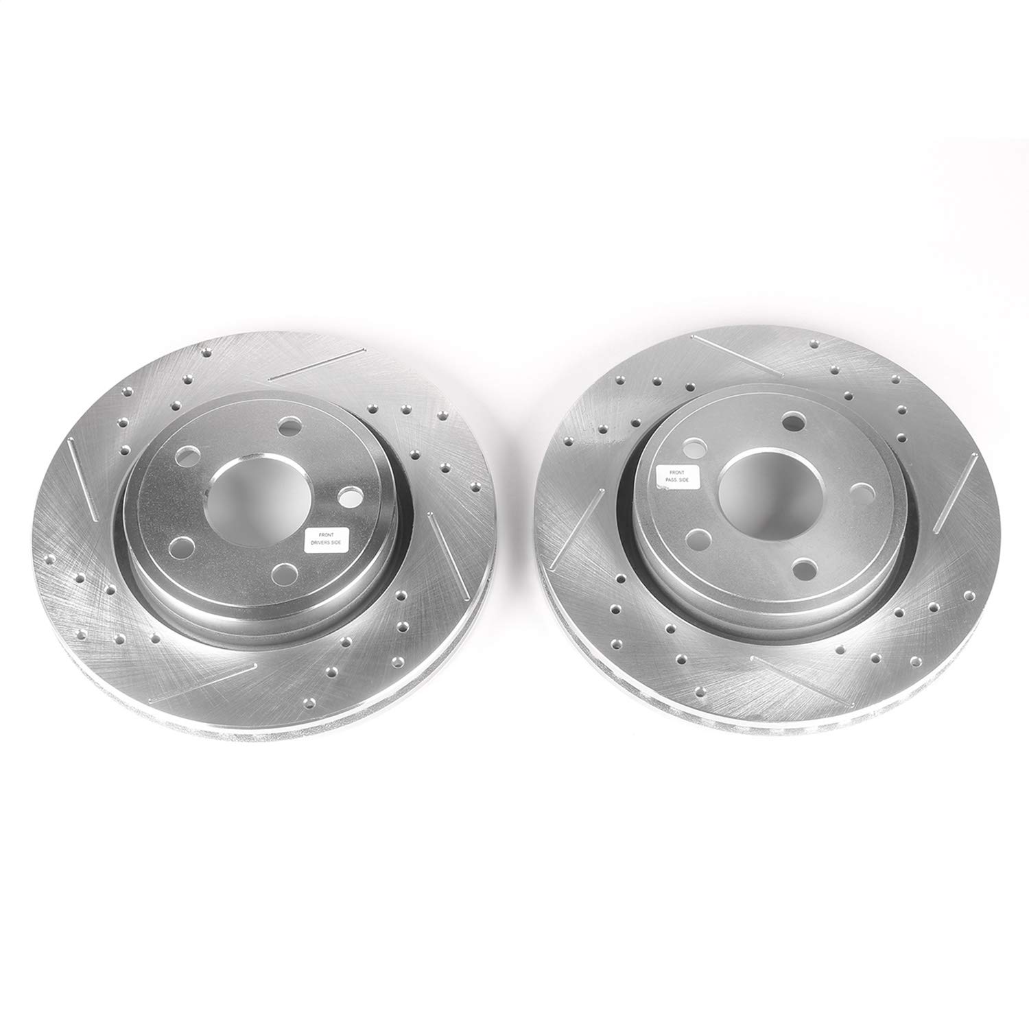 Power Stop AR8792XPR Front Evolution Drilled & Slotted Brake Rotor Pair - Compatible with 2006-2010 Jeep Commander & 2005-2010 Grand Cherokee | High-Performance Braking for Off-Road & Towing | Improved Heat Dissipation & Stopping Power