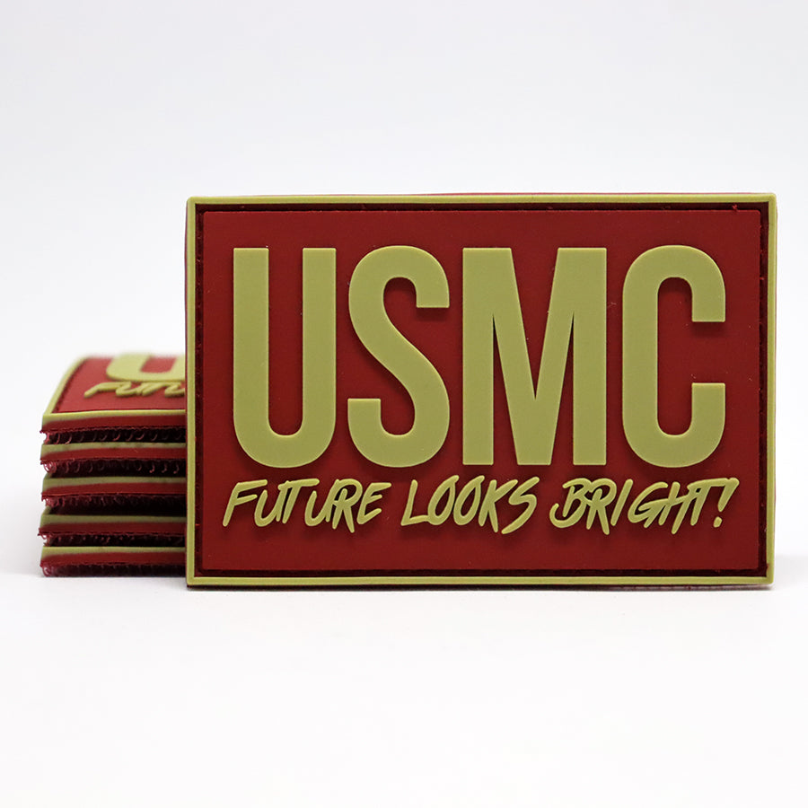 Future Looks Bright US Marine Corps Patch - Military Morale Patch for Uniforms, Hats & Bags - Perfect for Veterans, Active Duty & Supporters