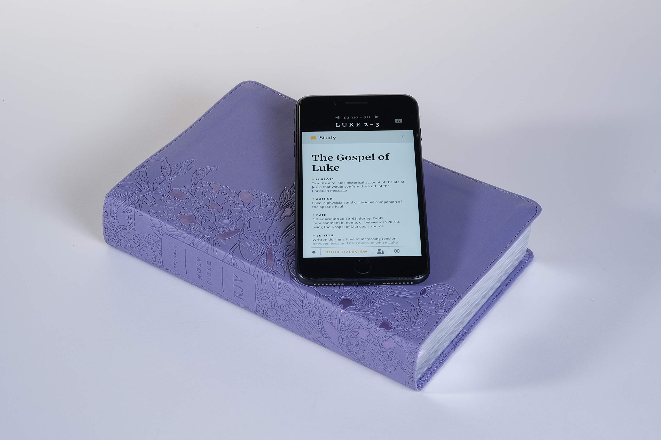 KJV Giant Print Bible - LeatherLike Peony Lavender - Red Letter Edition for Daily Devotion & Worship