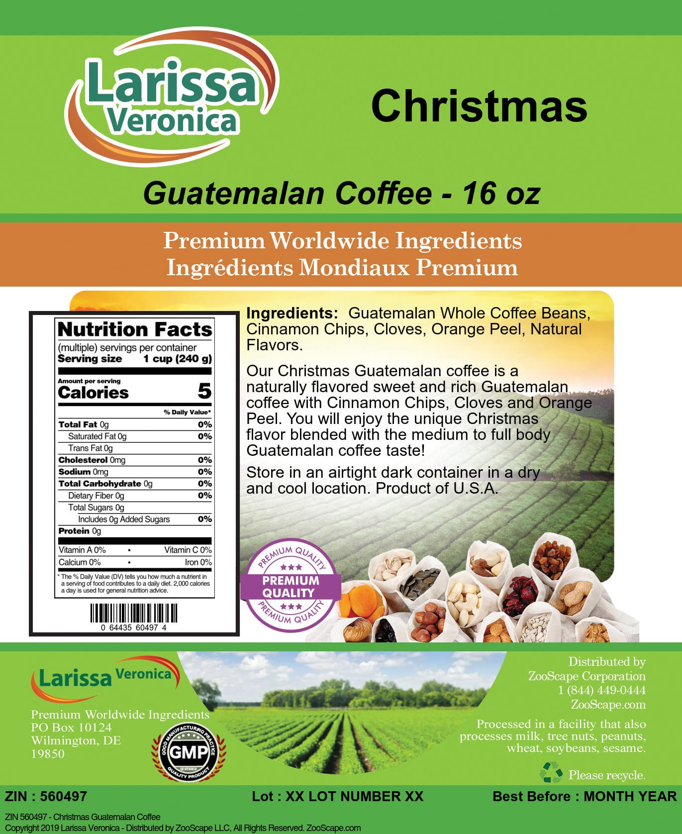 Premium Guatemalan Christmas Coffee - Gourmet Whole Bean, Naturally Flavored, 16oz (2 Pack) - Perfect for Holiday Gifts & Cozy Winter Mornings
