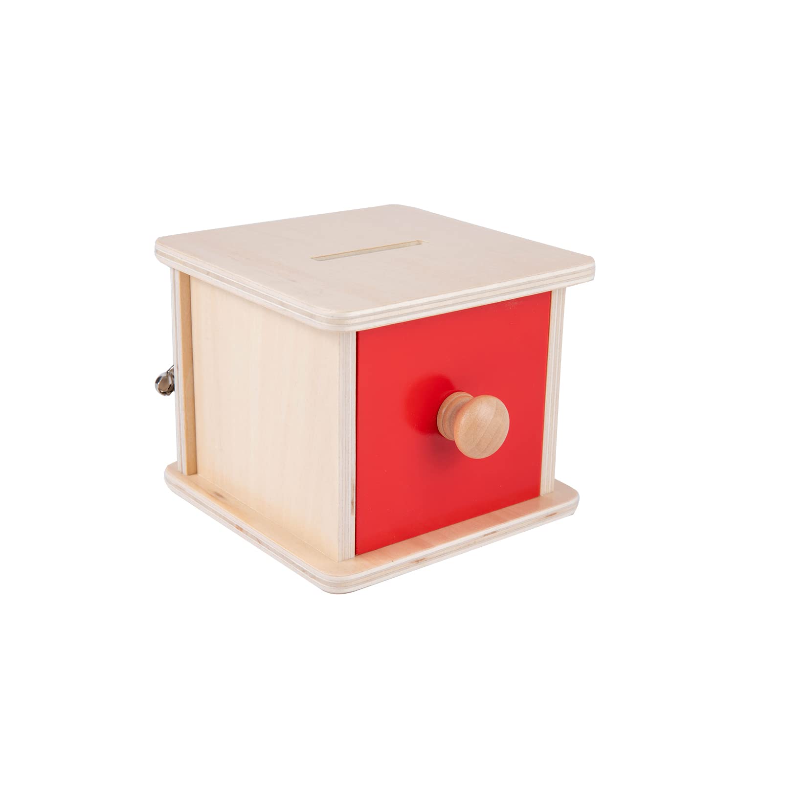 Adena Montessori Coin Lock Box - 2 in 1 Wooden Object Permanence Box with Coins for Babies 6-12 Months | Early Learning Toy for Problem Solving Skills | Perfect Gift for 1 Year Old Toddlers | Great for Montessori Classroom & Home Playtime